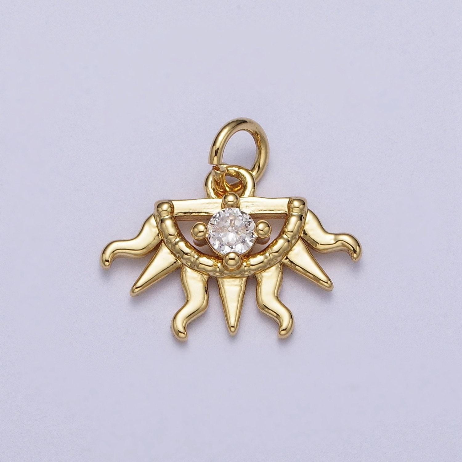 Mini sun charms, gold sun ray charms, bohemian sun tribal jewelry for necklace bracelet earring supply n400