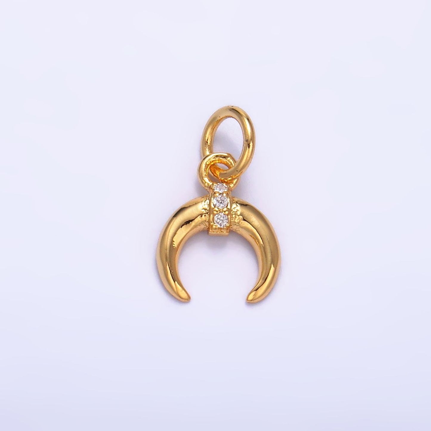 Tiny crescent moon mini horn charm upside down tusk moon bohemian boho c shape curve in gold filled w319