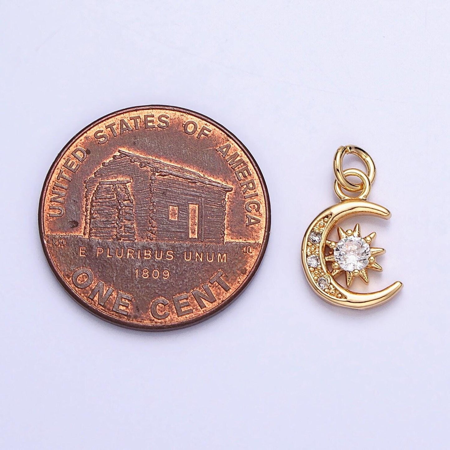 Mini moon charm, micro pave cz small crescent moon charms, dainty pave moon charm, dangle charms for jewelry supply ac1042