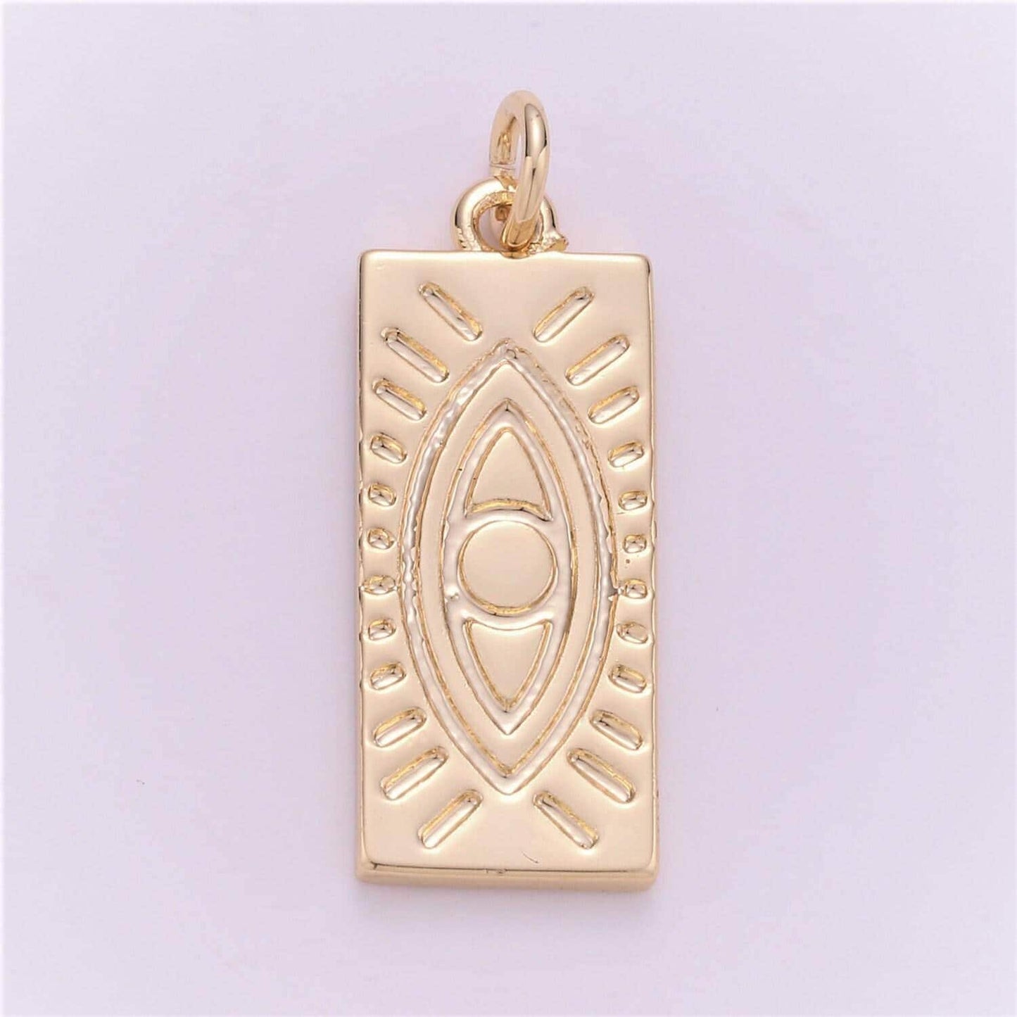 Evil eye pendant • 18k gold tiny evil eye pendant • protection pendant • military tag charm • minimalist jewelry pendant making,e151
