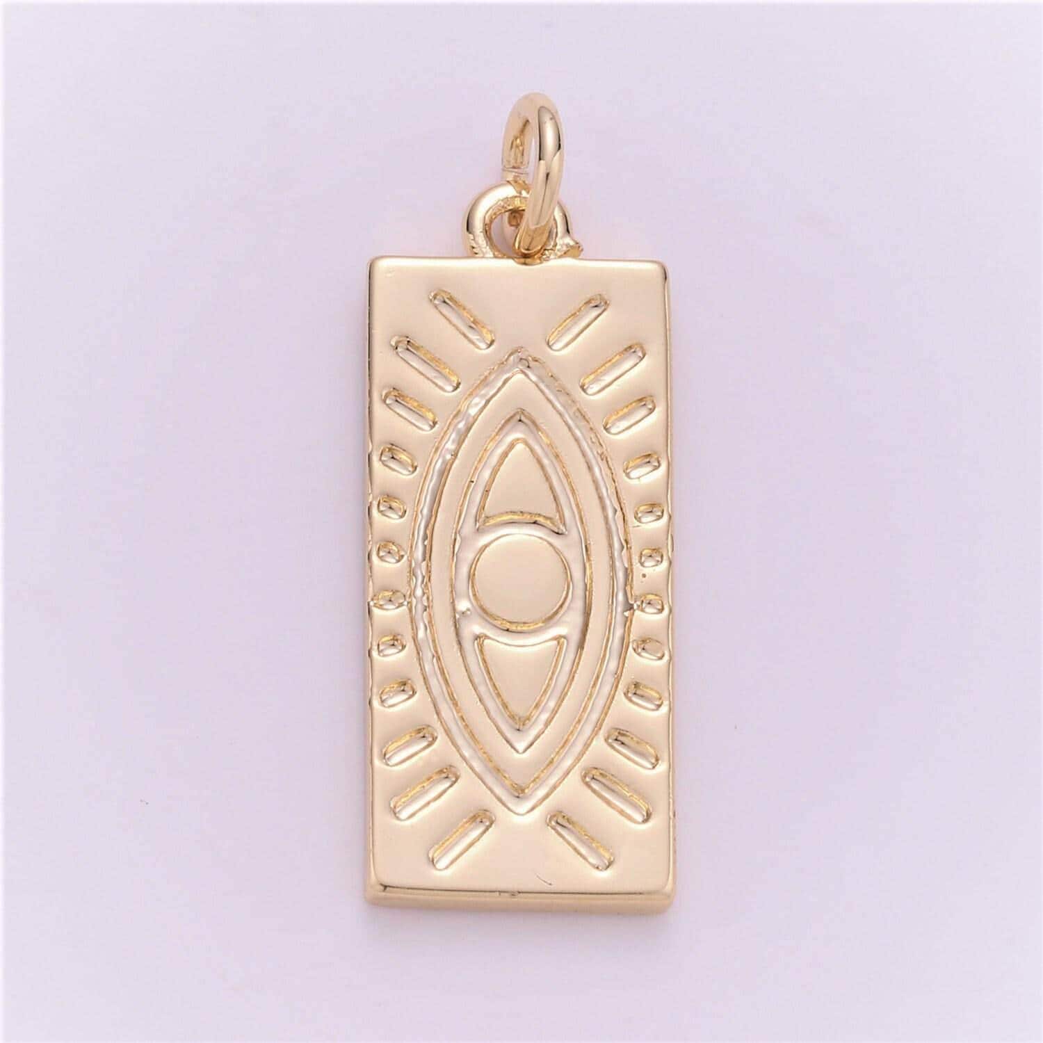 Evil eye pendant • 18k gold tiny evil eye pendant • protection pendant • military tag charm • minimalist jewelry pendant making,e151