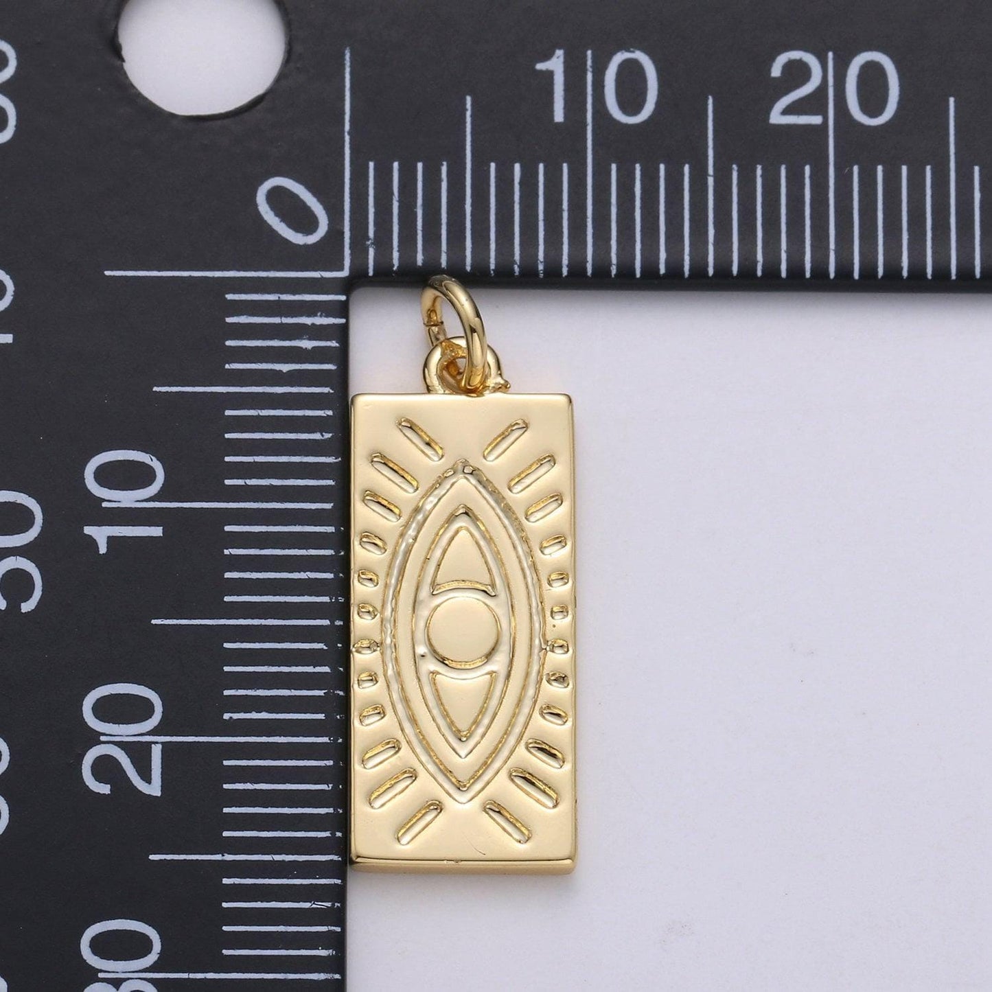Evil eye pendant • 18k gold tiny evil eye pendant • protection pendant • military tag charm • minimalist jewelry pendant making,e151