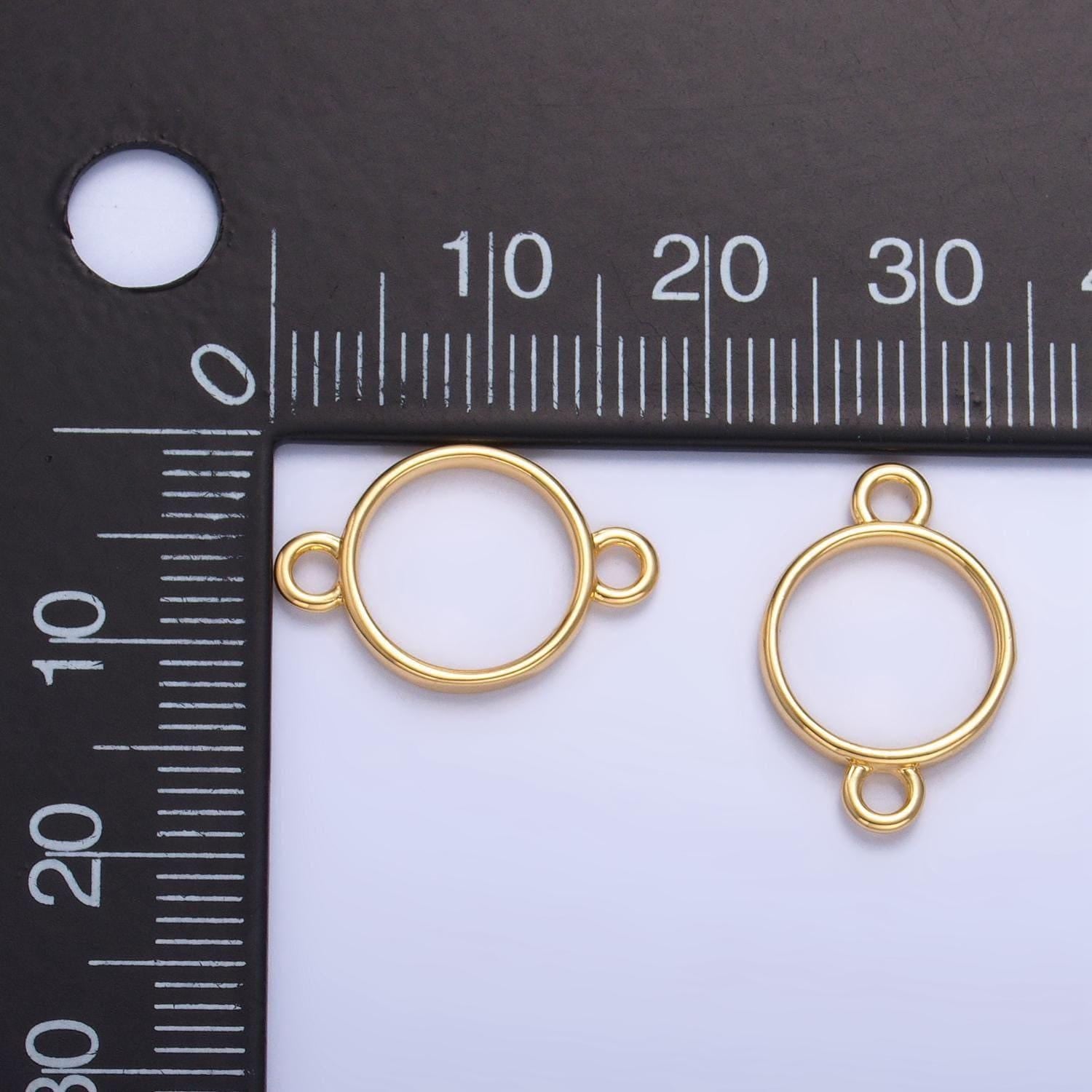 Minimalist open circle 24k gold filled charm connector