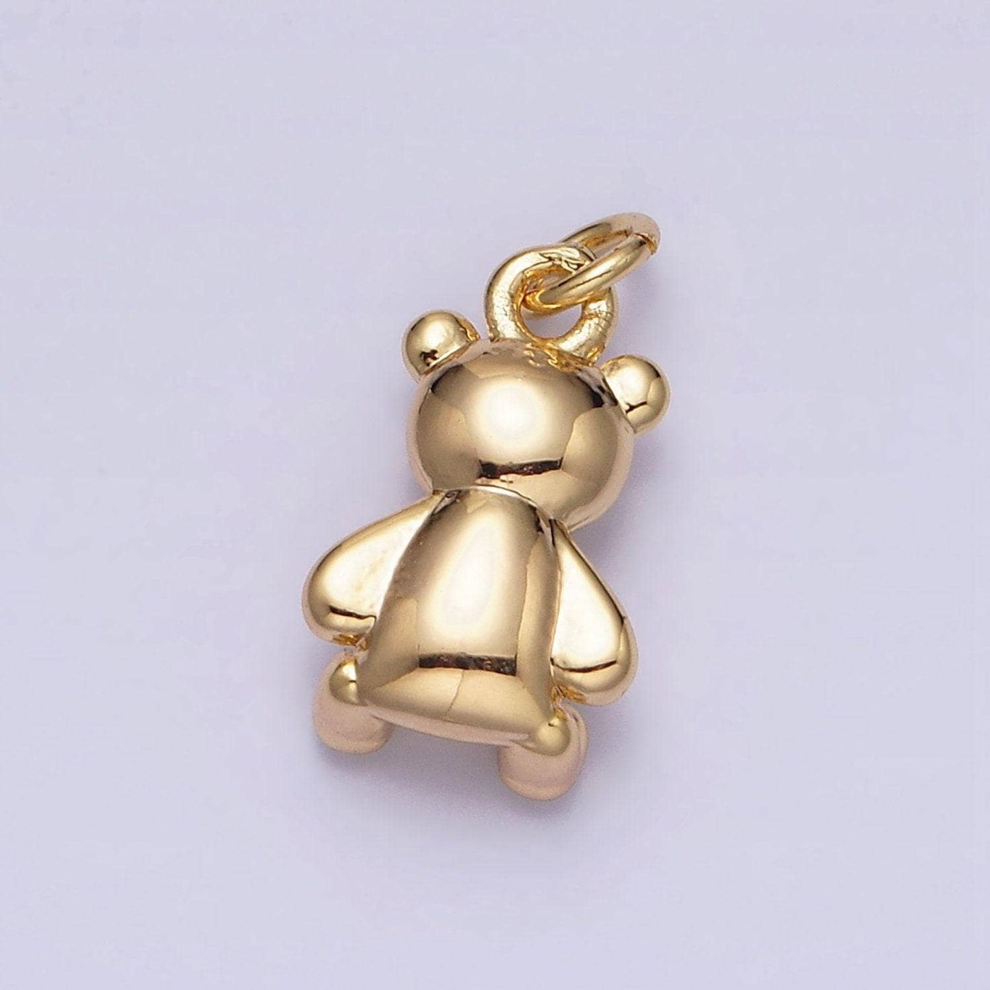 16k gold filled teddy bear sitting animal add-on charm in gold & silver | ac1294 ac1295