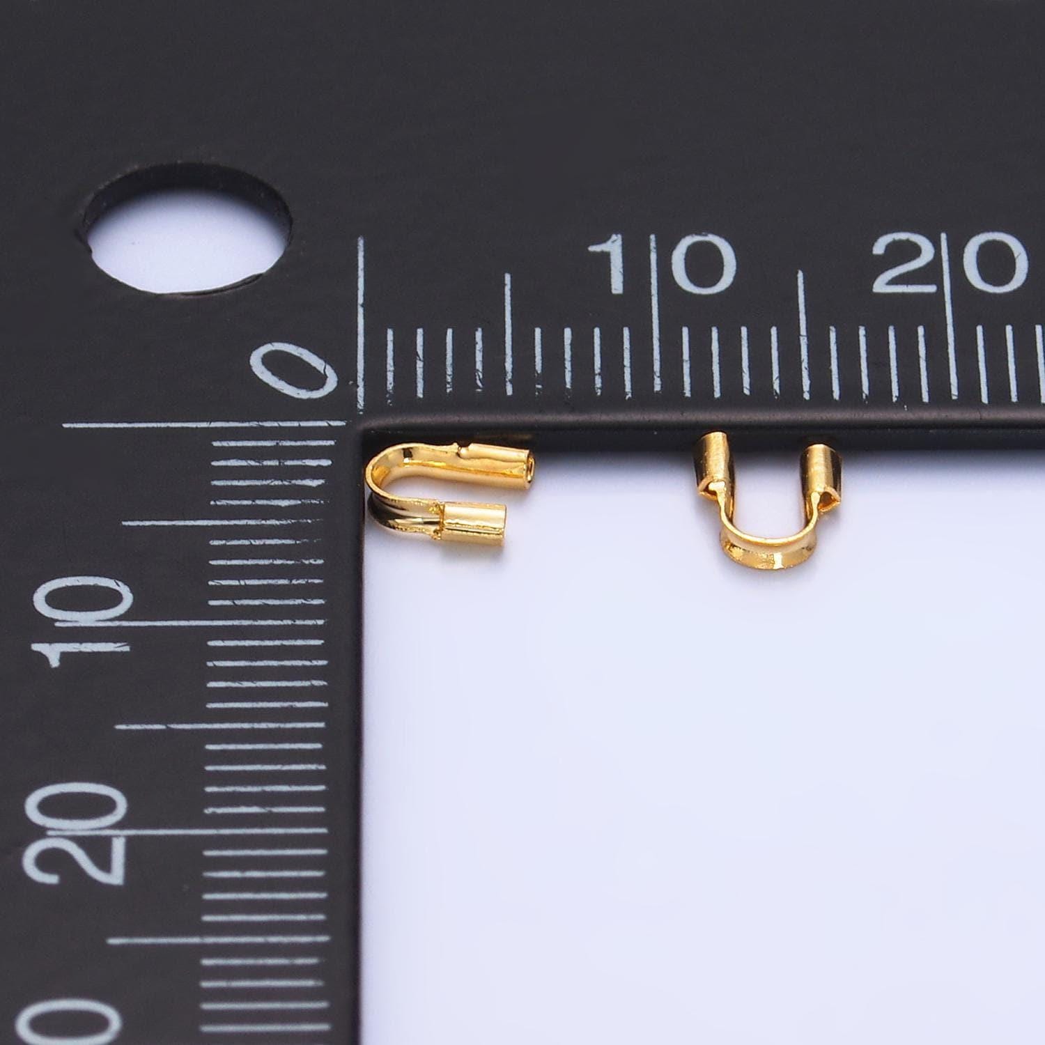 Gold filled wire guardian 5.5mm with 1mm hole gold filled wire guards cord end for griffin silk, findings for knotted necklace z1035