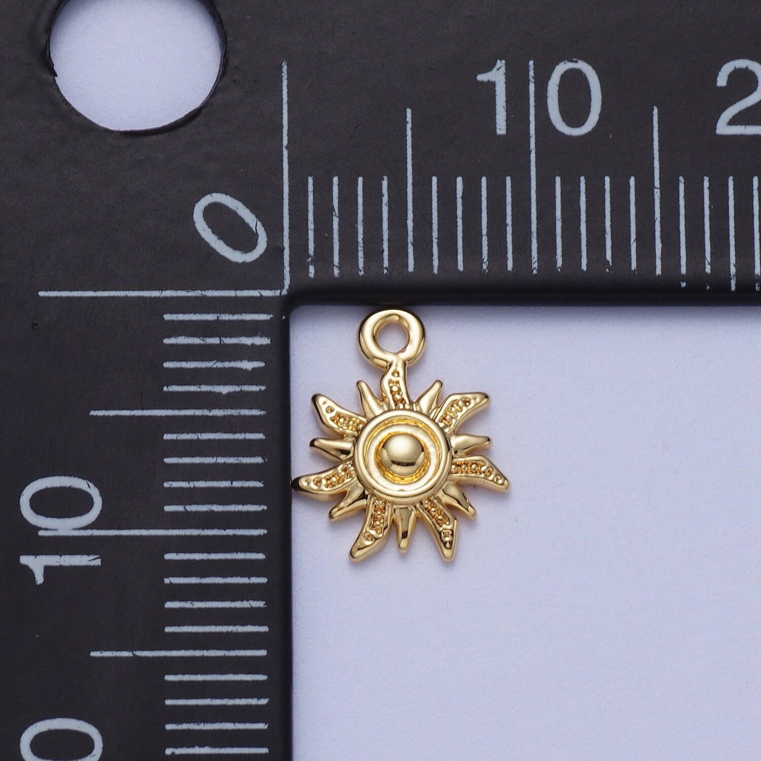 Mini gold sun charm celestial charm bohemian yogi charm jewelry finding silver sun ray charm for necklace bracelet earring supply ac030