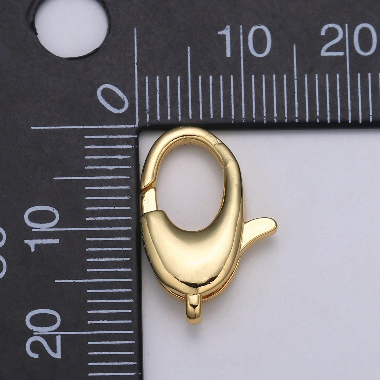 1pc wholesale lobster clasp 24k gold , oval lobster claw for jewelry making, size option 19.6mmx12.8mm, supp-1110
