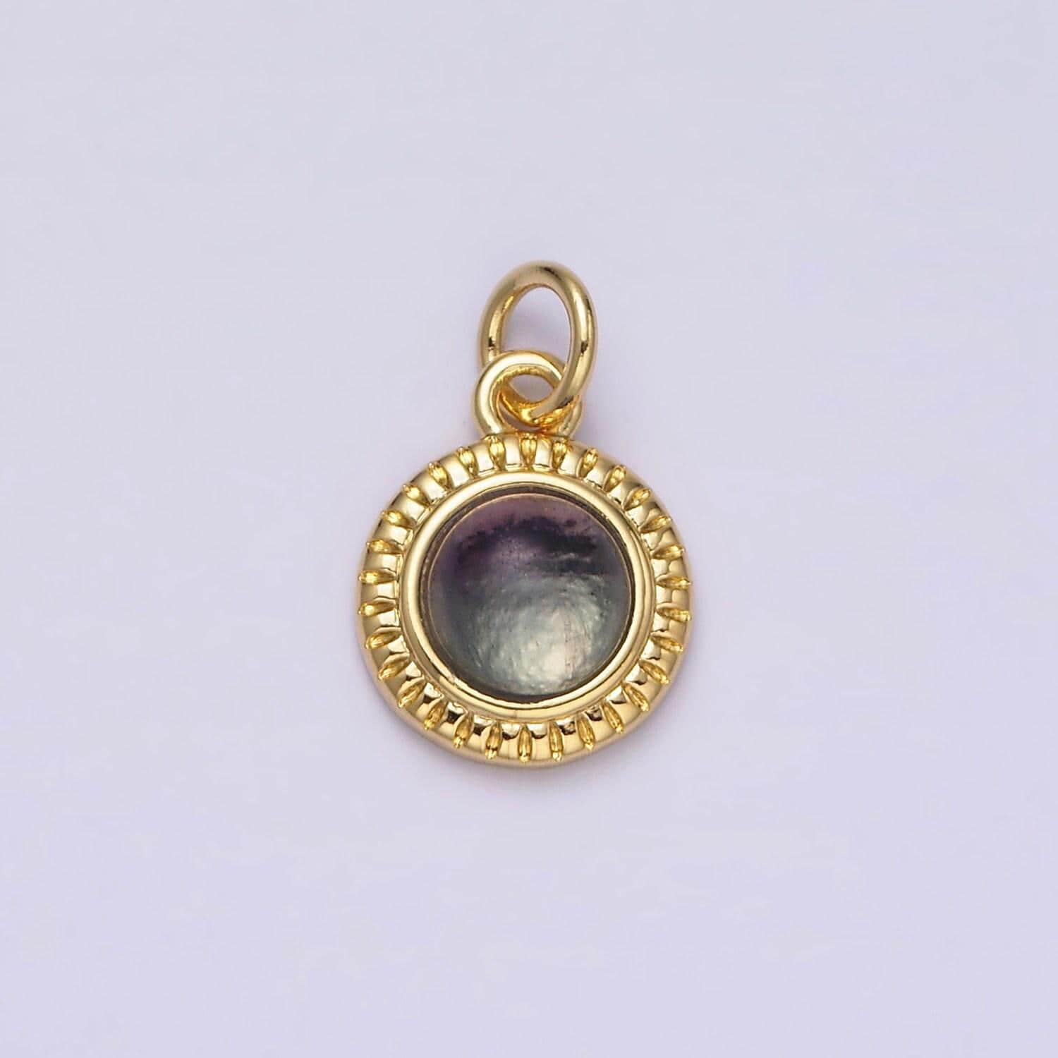 24k gold filled rose quartz, aventurine, labradorite, blue agate, amethyst round pendant | aa195 - aa199