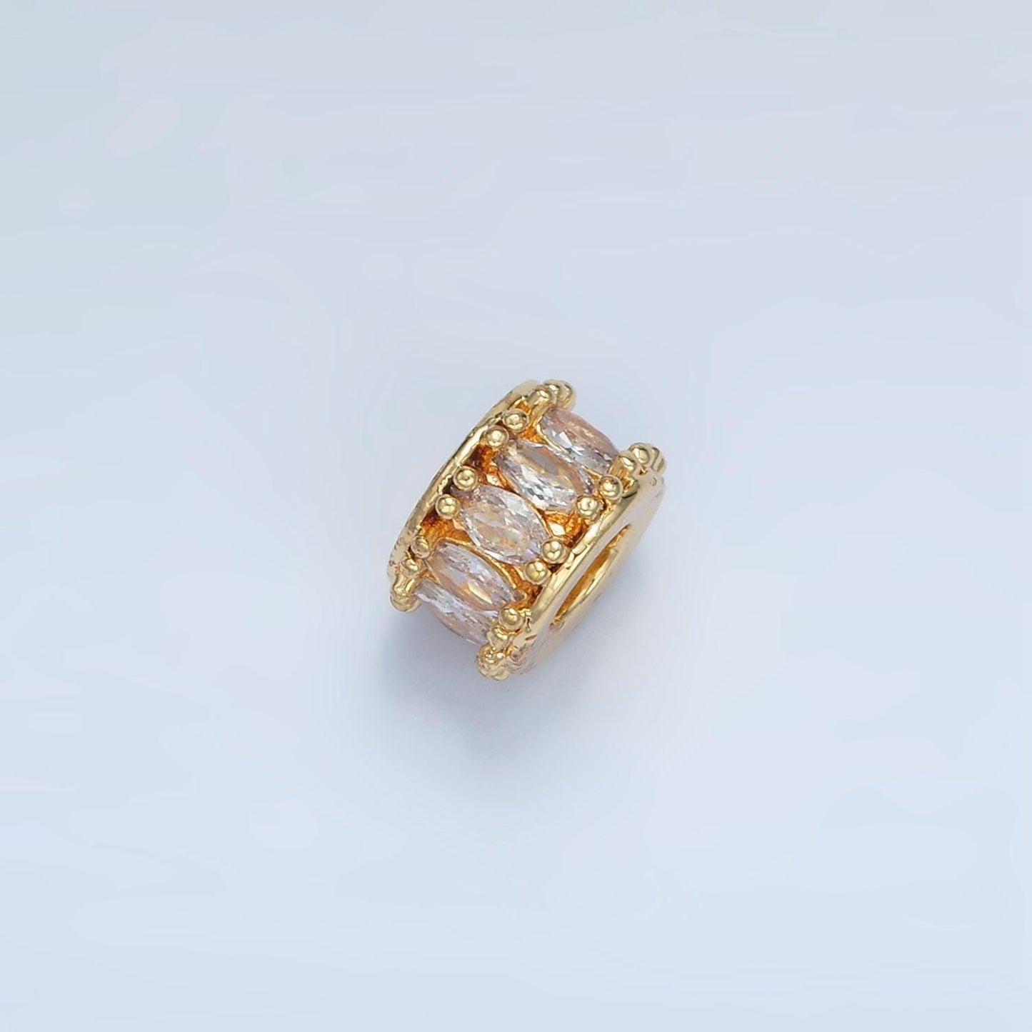 1pc gold cz marquise spacer beads for diy beaded bracelet jewelry charms rondelle bead spacer bead size 9mm bead b905