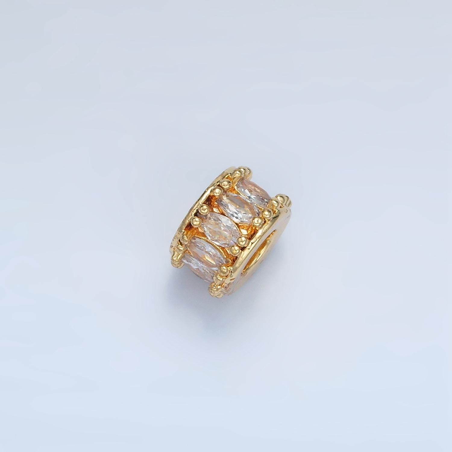 1pc gold cz marquise spacer beads for diy beaded bracelet jewelry charms rondelle bead spacer bead size 9mm bead b905