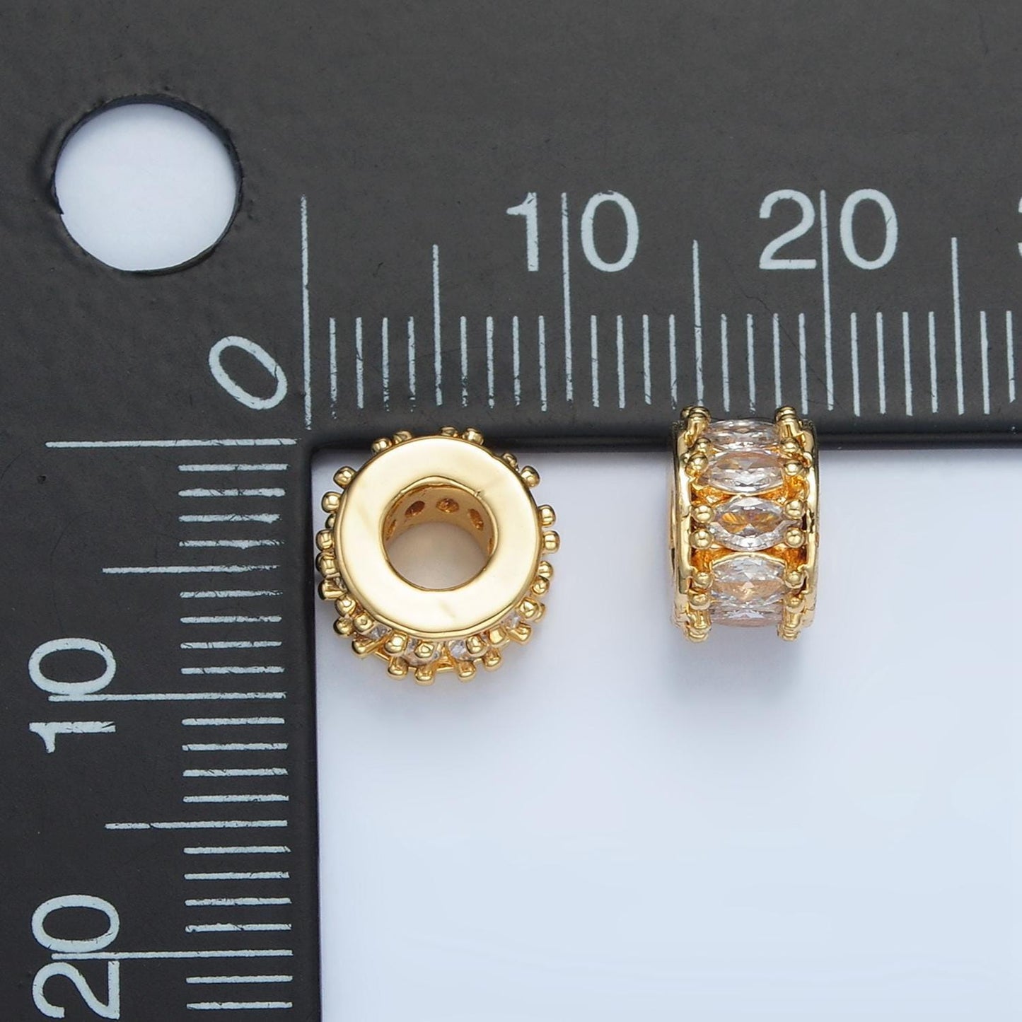 1pc gold cz marquise spacer beads for diy beaded bracelet jewelry charms rondelle bead spacer bead size 9mm bead b905