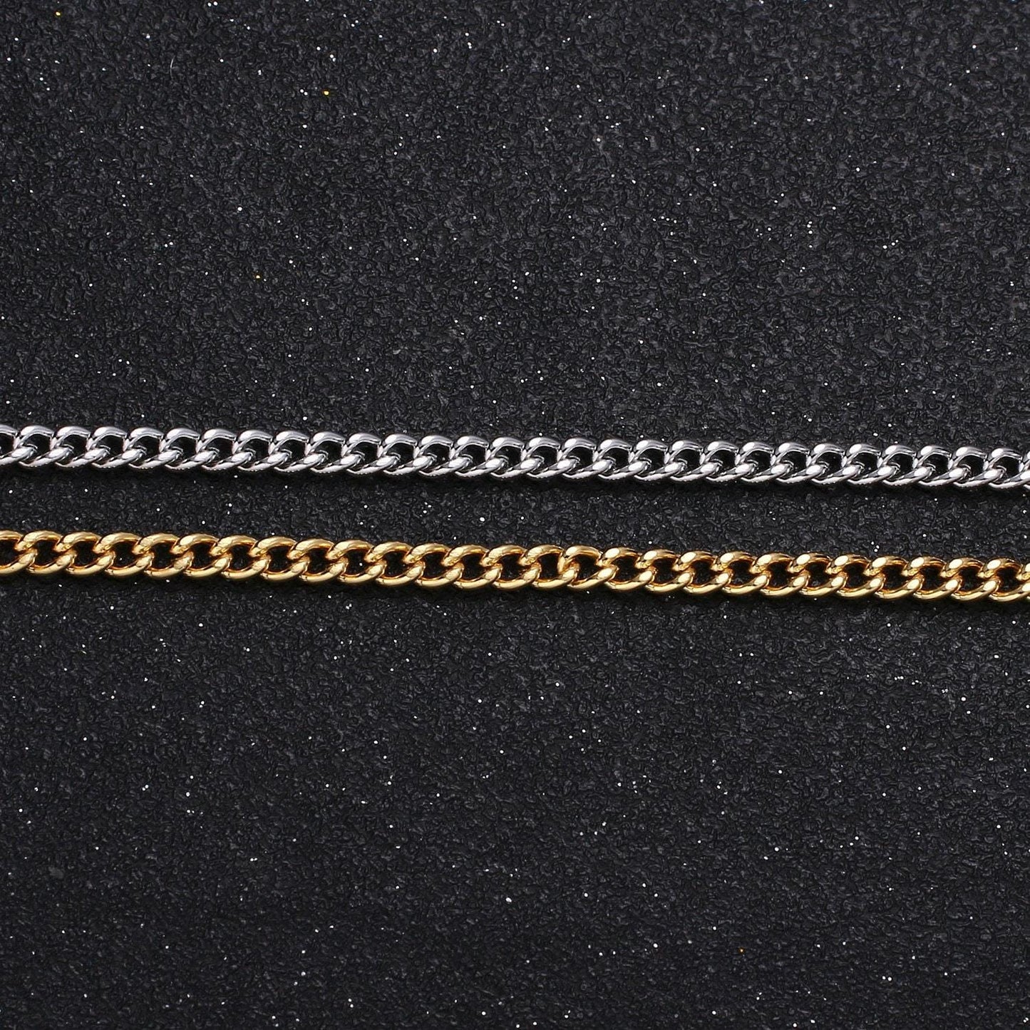 Gold cuban curb chain by yard, florida link chain,wholesale bulk roll chain for jewelry making, width 4.6 mm,roll- 499, 500