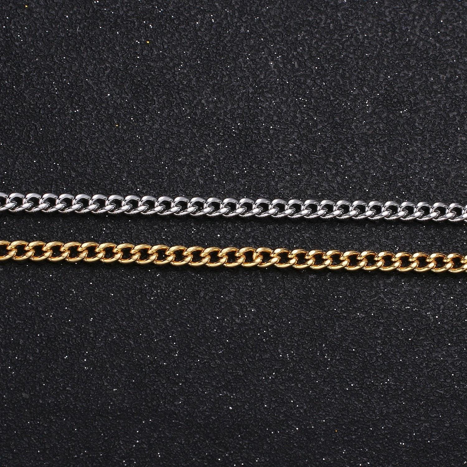 Gold cuban curb chain by yard, florida link chain,wholesale bulk roll chain for jewelry making, width 4.6 mm,roll- 499, 500