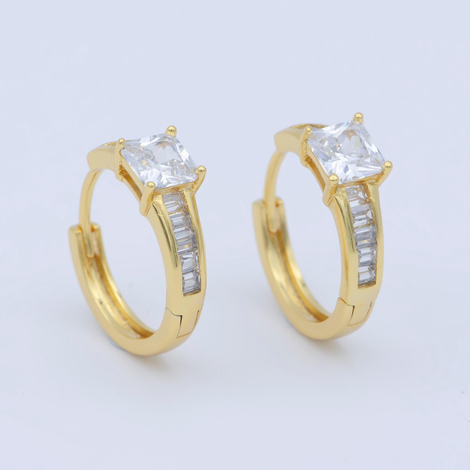 Dainty earring • cz dainty earring • huggie hoops earring • cubic zirconia earring • minimalist earring • gift for her
