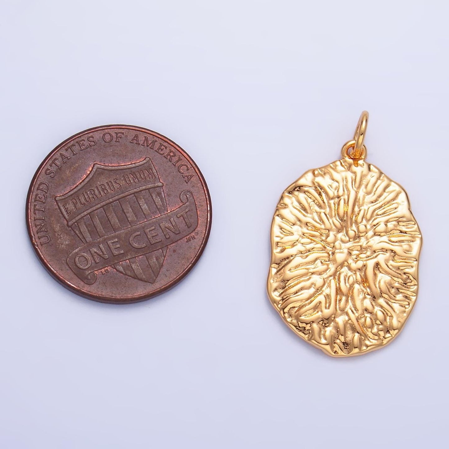 Rustic coin charm, vintage gold coin pendant charms, vintage oval charm for necklace bracelet w387