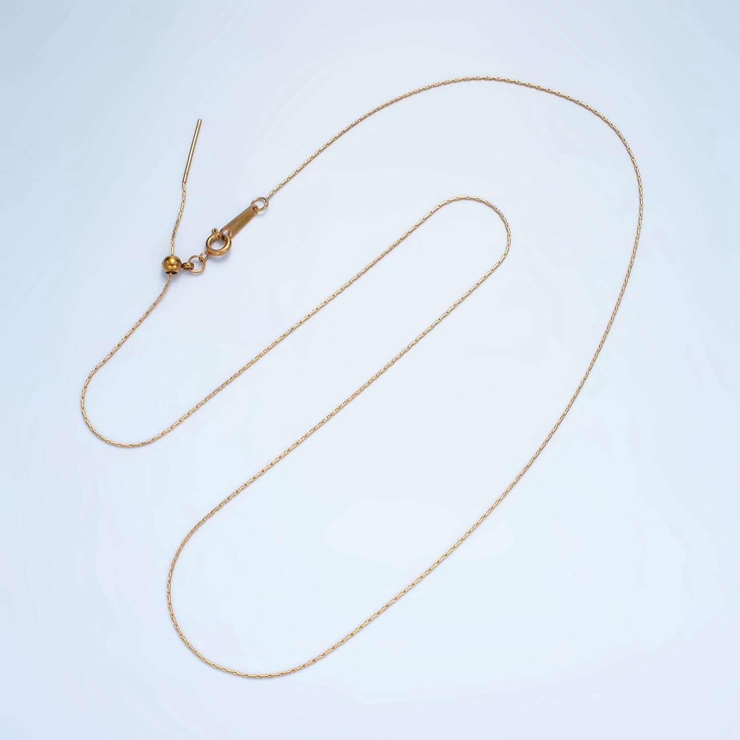 Gold stainless steel wheat chain foxtail chain necklace adjustable necklace for charm in 21.45 inch long wa2624