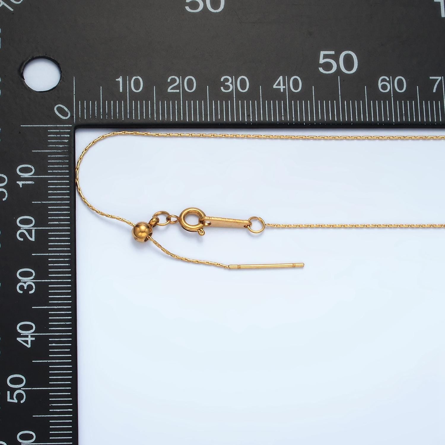 Gold stainless steel wheat chain foxtail chain necklace adjustable necklace for charm in 21.45 inch long wa2624