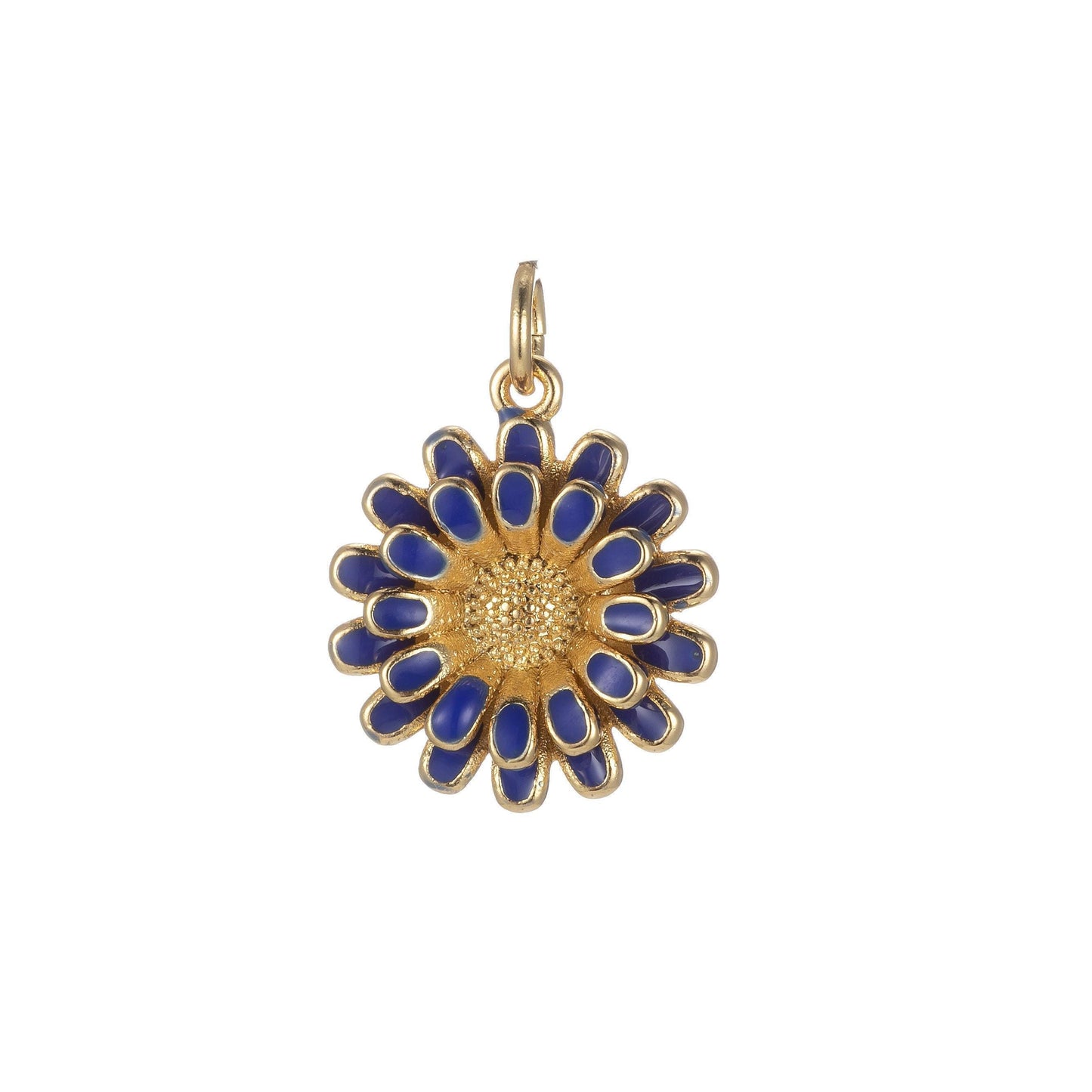 Dainty sun flower charm necklace bracelet earring enamel floral charm summer women jewelry black blue pink green orange yellow e833