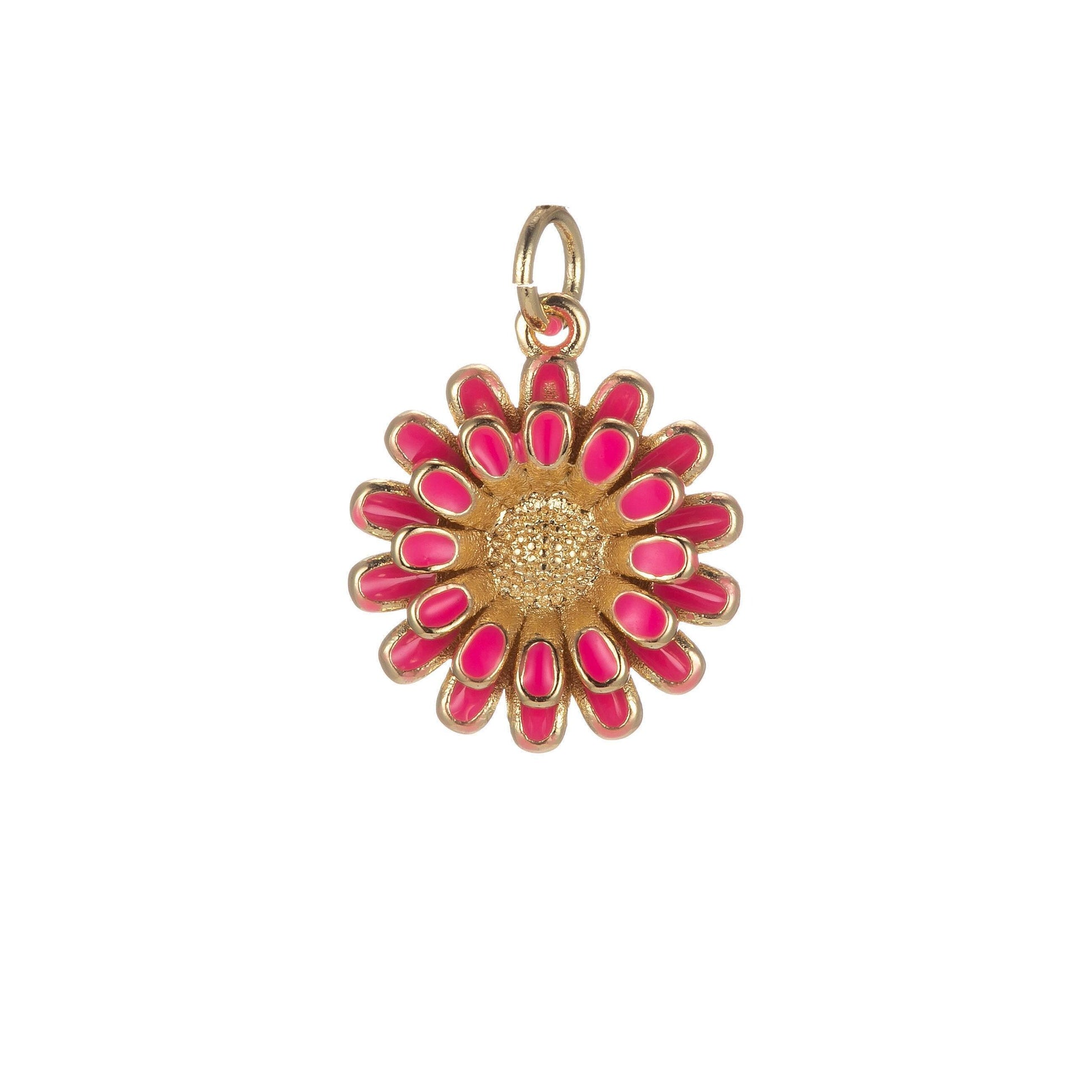 Dainty sun flower charm necklace bracelet earring enamel floral charm summer women jewelry black blue pink green orange yellow e833