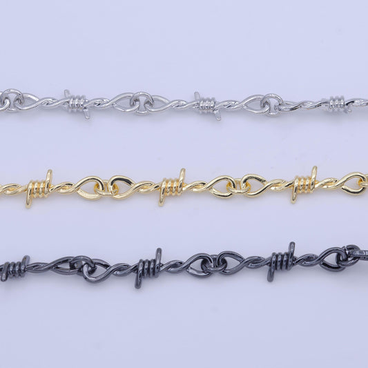 Barbed wire chain 7.5 inch bracelet
