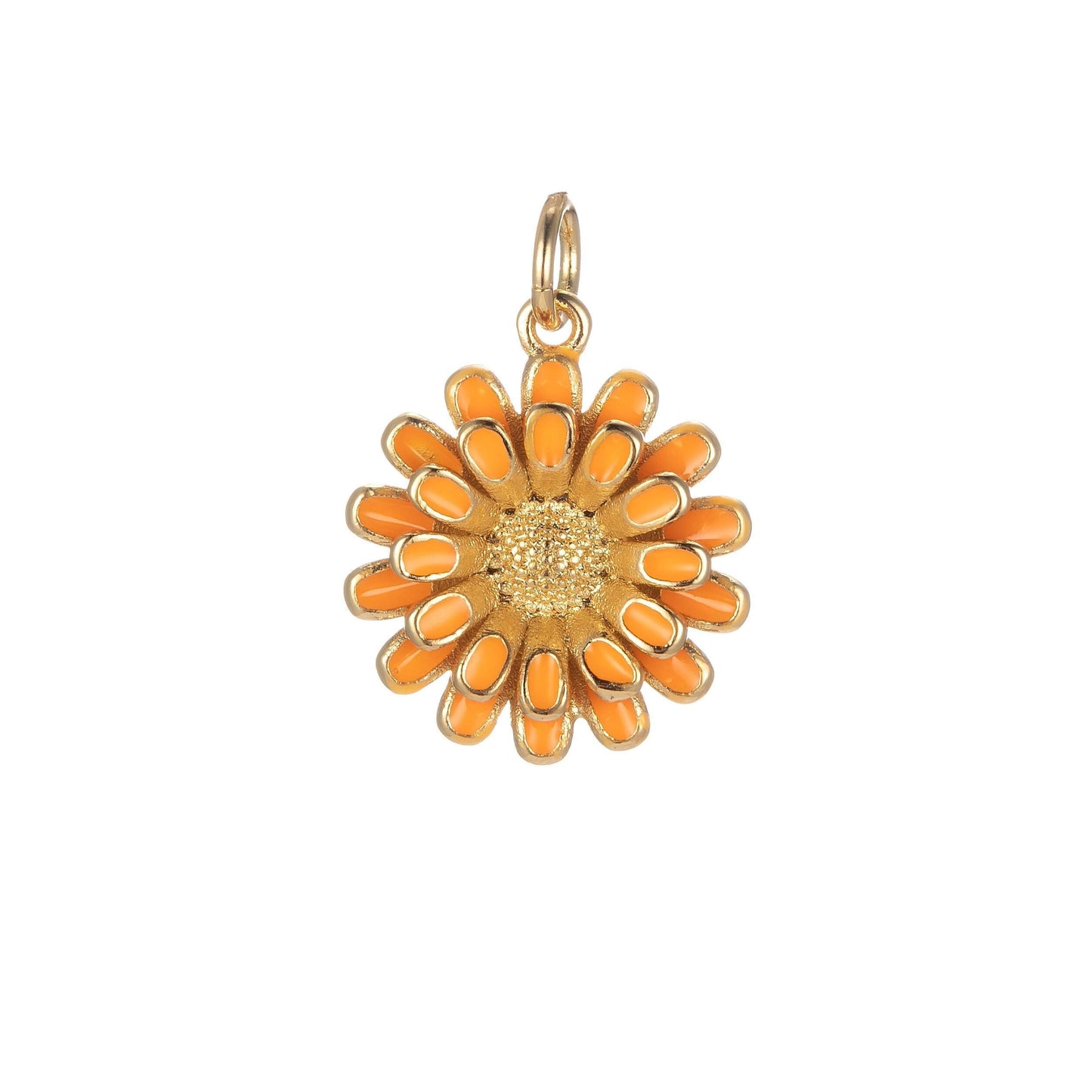 Dainty sun flower charm necklace bracelet earring enamel floral charm summer women jewelry black blue pink green orange yellow e833