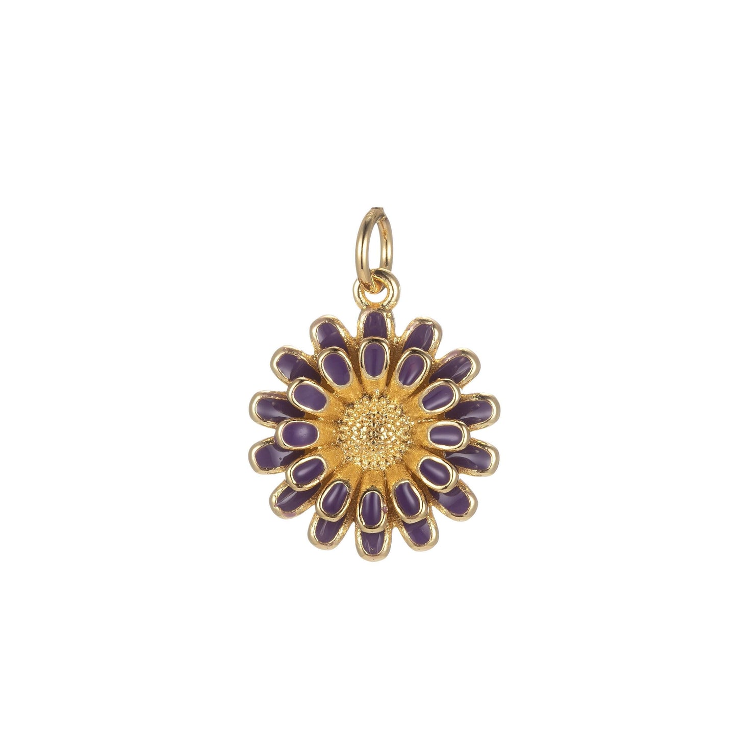 Dainty sun flower charm necklace bracelet earring enamel floral charm summer women jewelry black blue pink green orange yellow e833