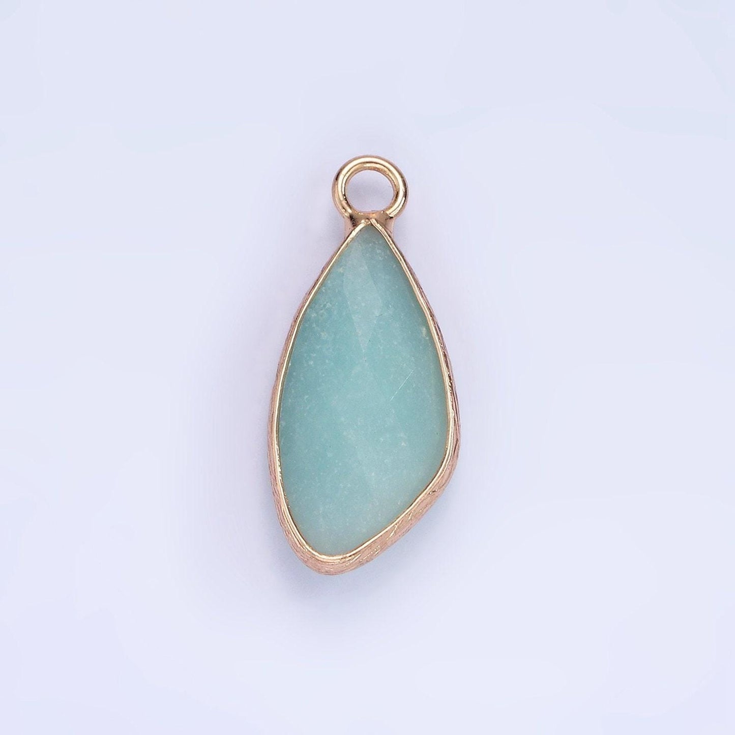 14k gold filled multifaceted amethyst, clear - rose -strawberry quartz, white stone, labradorite, amazonite, moonstone charm | n1660 - n1668