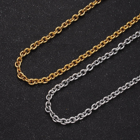 24k gold filled 5.2mm statement cable rolo unfinished gold, silver colored wholesale jewelry component chain by yard | roll-964, roll-965