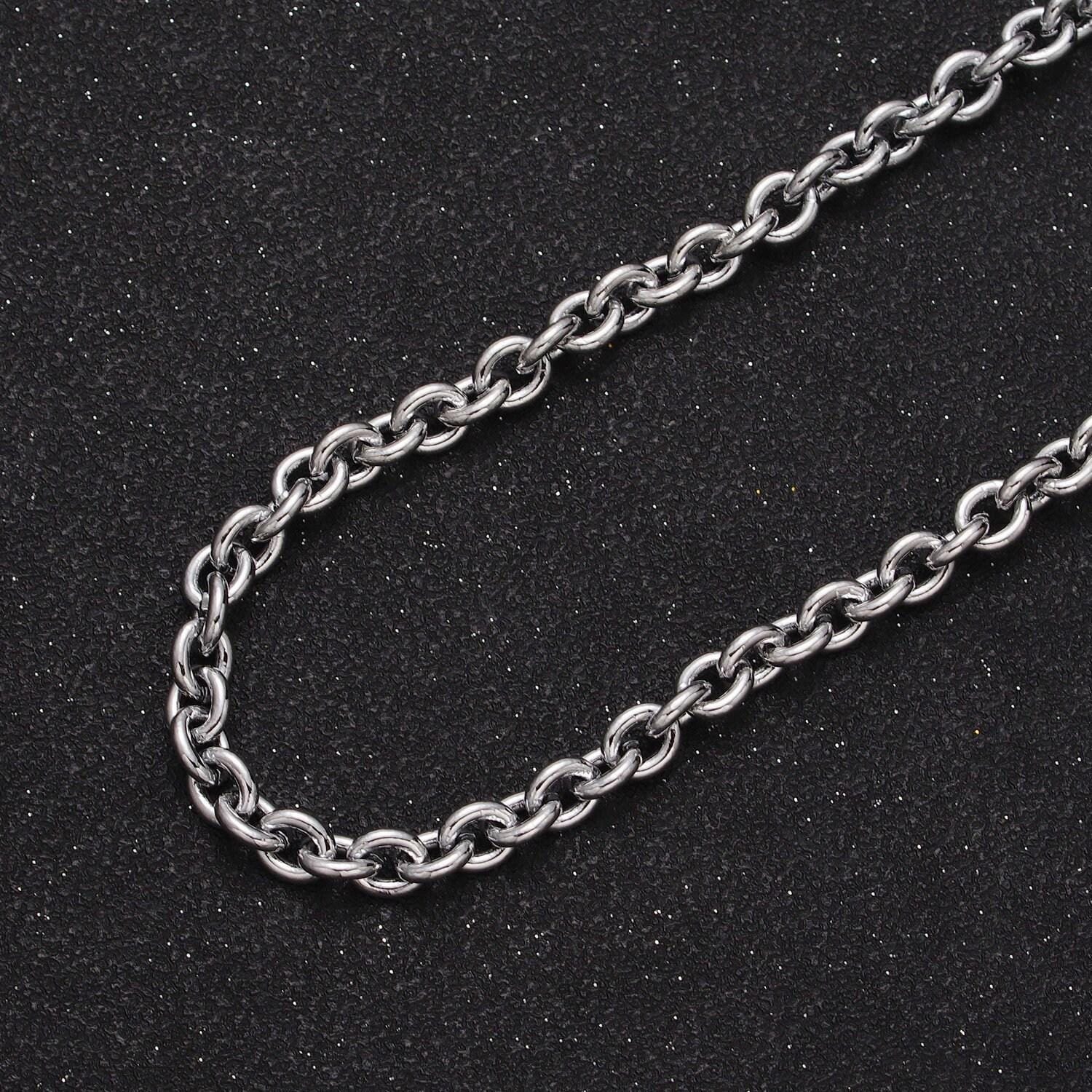 24k gold filled 5.2mm statement cable rolo unfinished gold, silver colored wholesale jewelry component chain by yard | roll-964, roll-965