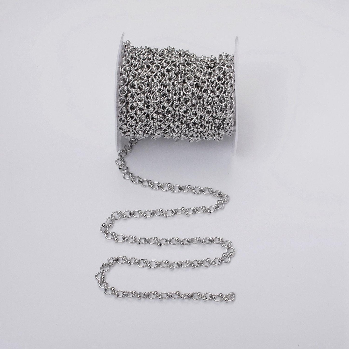 Medium infinity link chain 5.3mm unique figure 8 design unfinished chain by yard for jewelry making supply | roll-1197