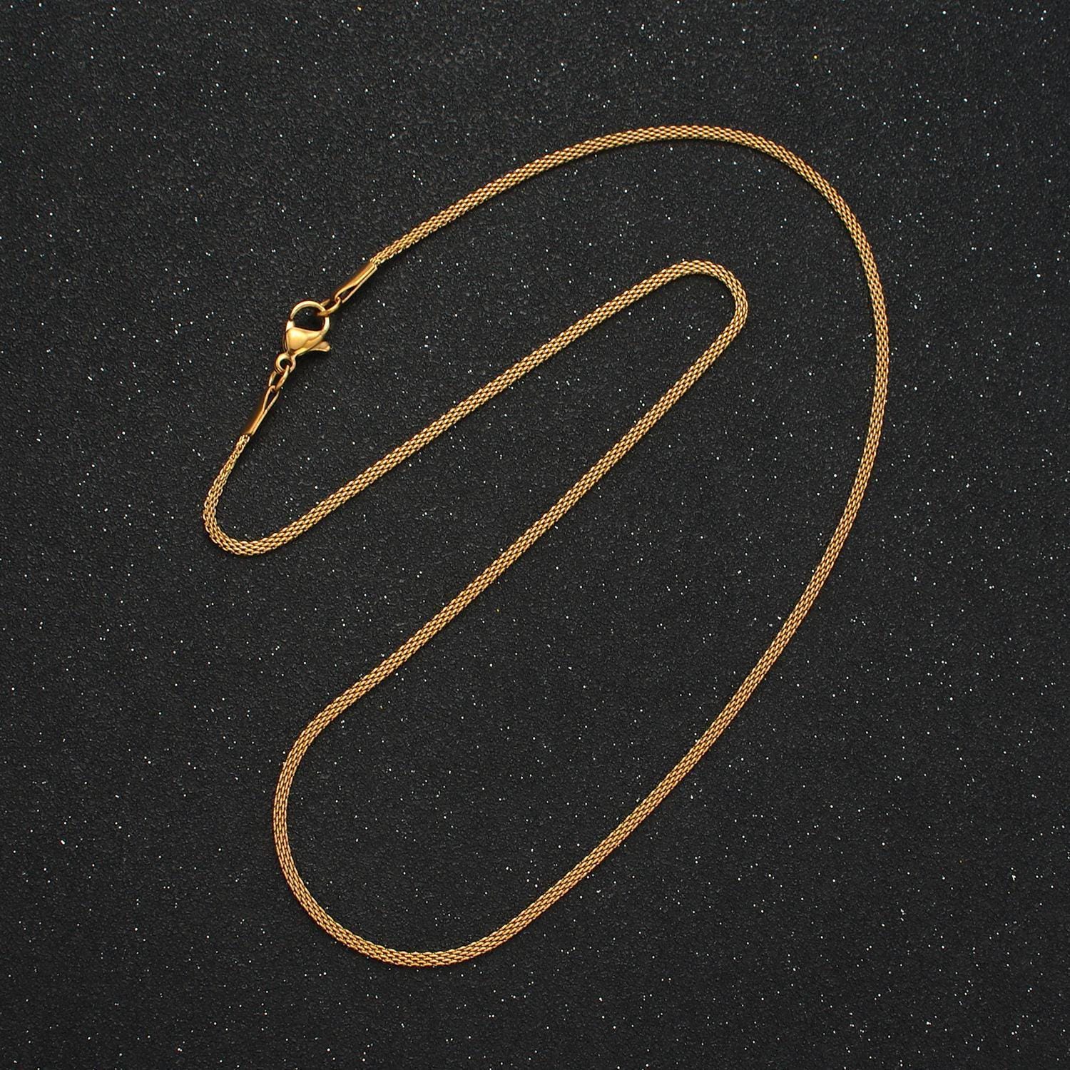 18.1 inch panther chain stainless steel necklace in gold & silver | wa-2602 wa-2603