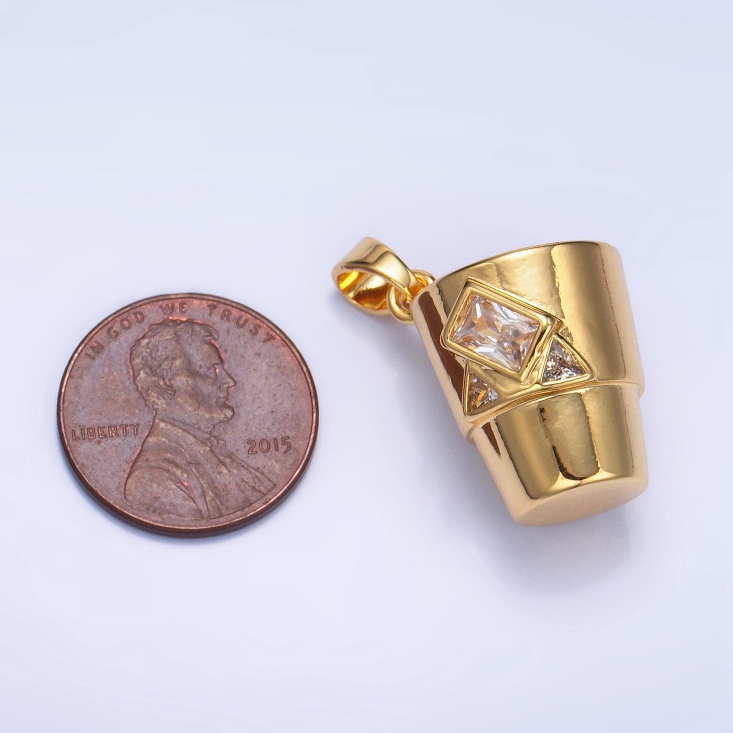 Whisky glass charms silver / gold cz rock charms, jewelry supply wholesale aa1004
