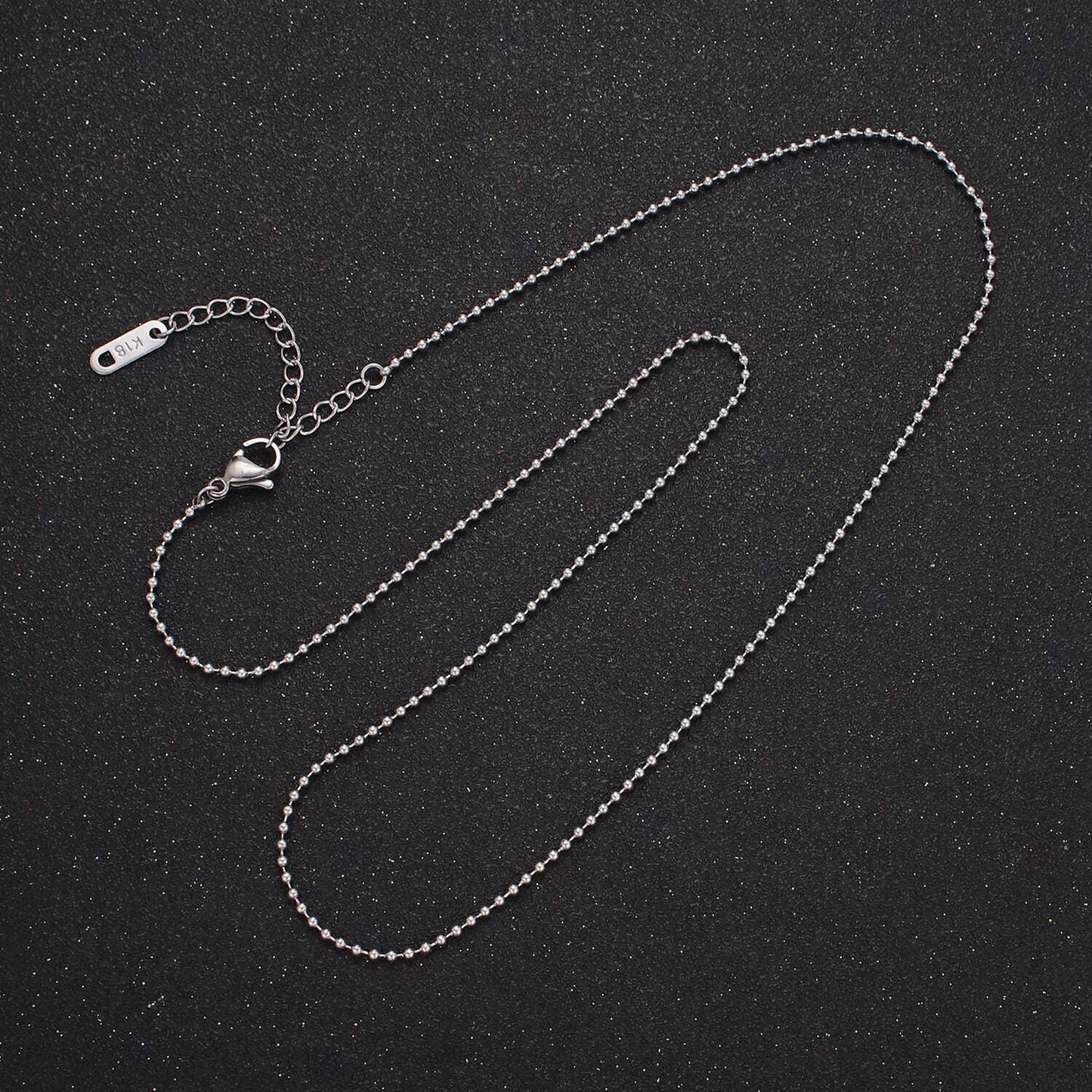 Dainty gold stainless steel ball chain necklace beaded ball chain military tag necklace jewelry supplies wholesale chain 18 inch | wa2480