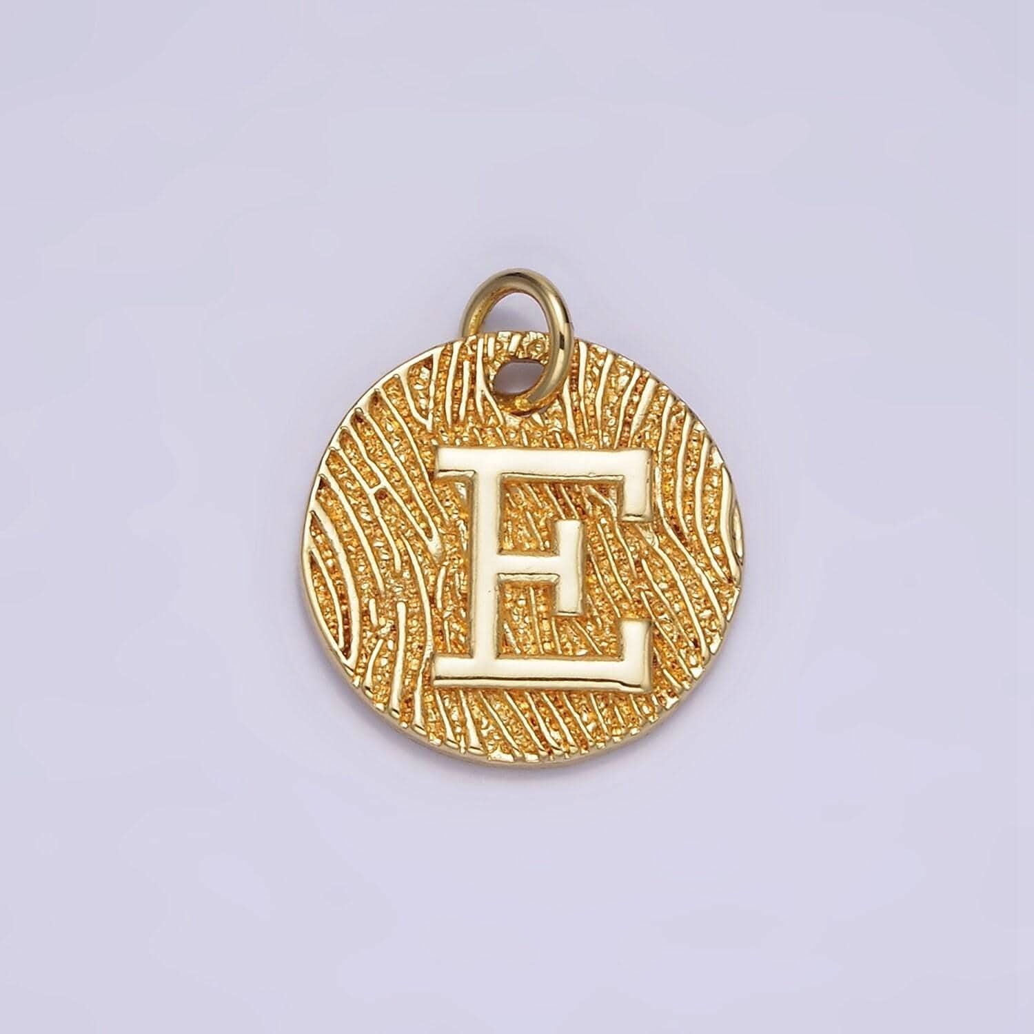 24k gold alphabet charms, english letter pendants 15mm initial coin pendants | a1119-a1131