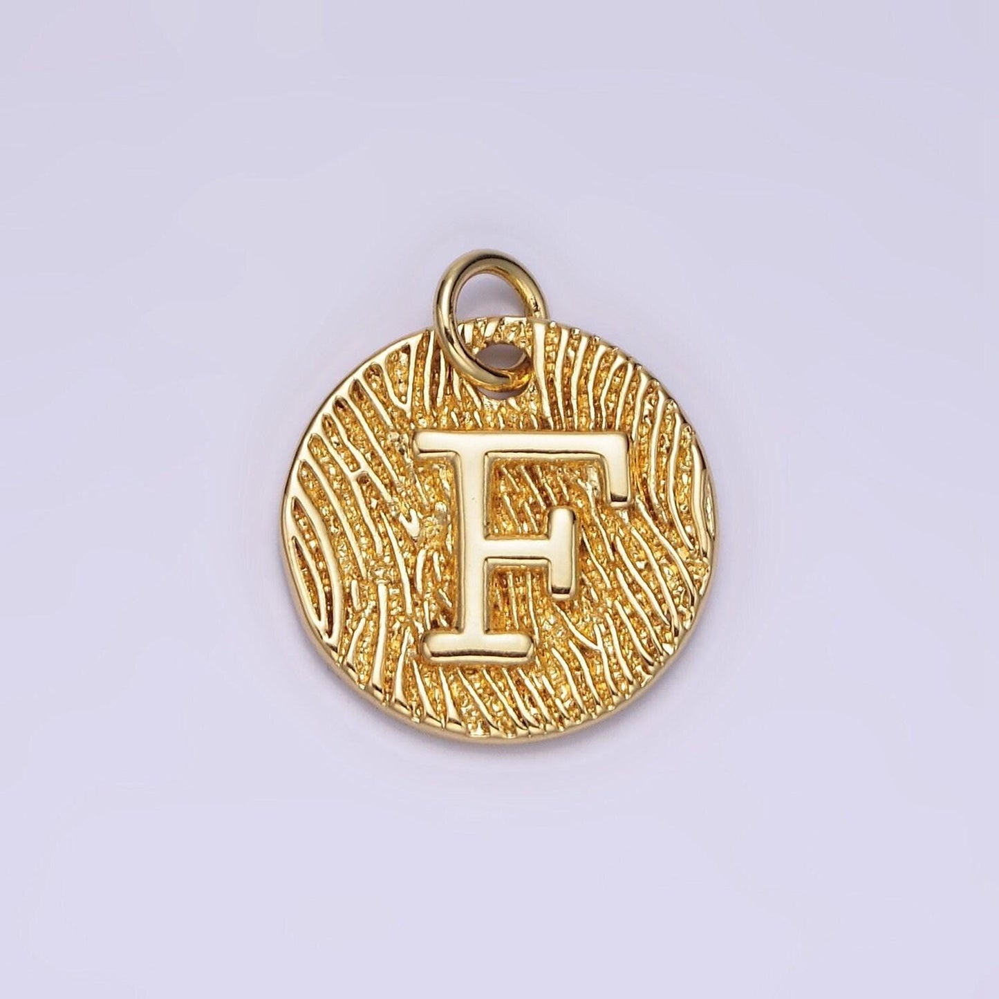 24k gold alphabet charms, english letter pendants 15mm initial coin pendants | a1119-a1131