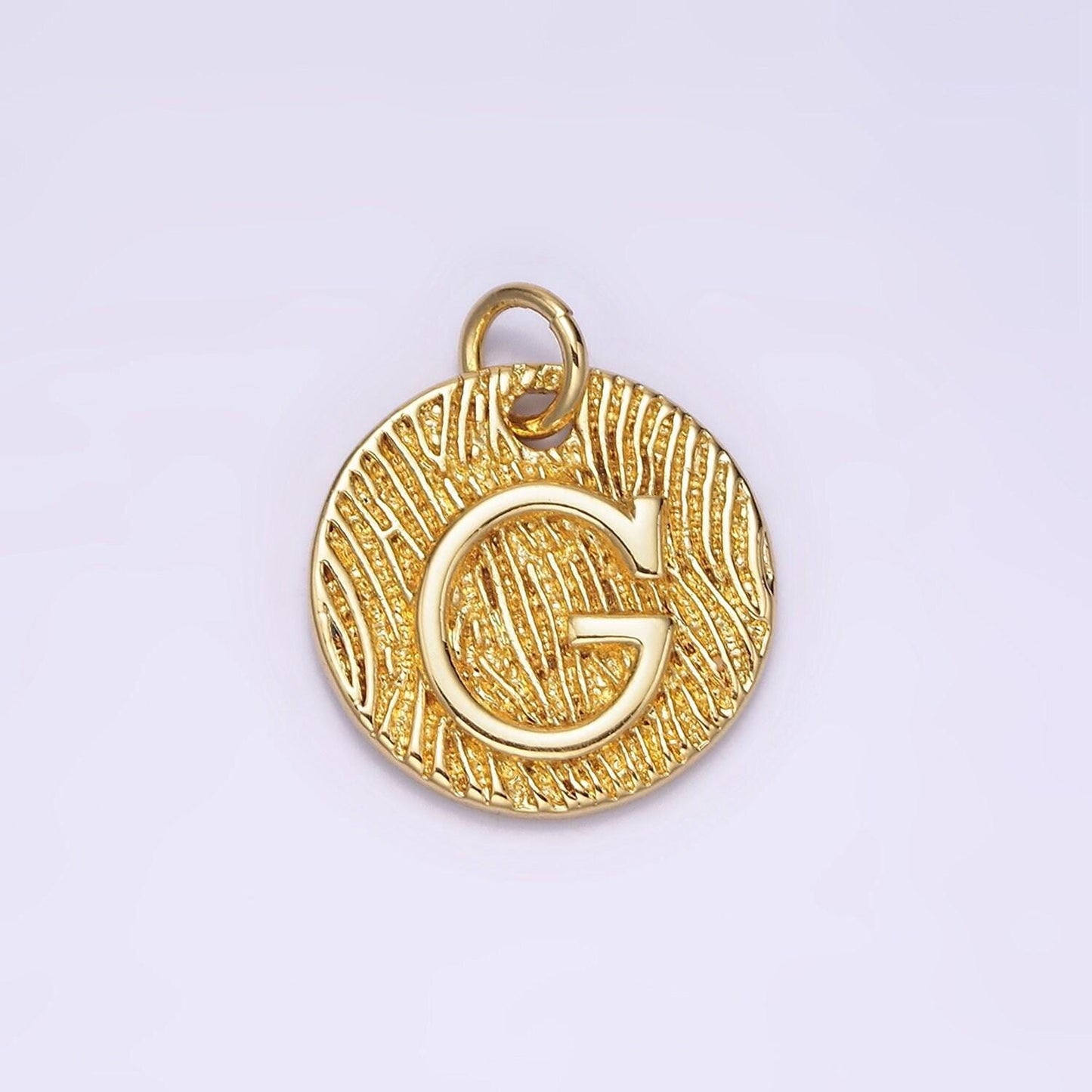 24k gold alphabet charms, english letter pendants 15mm initial coin pendants | a1119-a1131