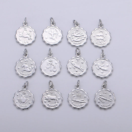 Silver zodiac constellation charms, zodiac symbol, horoscope charm, gold astrological zodiac sign minimalist jewelry, zodiac-021