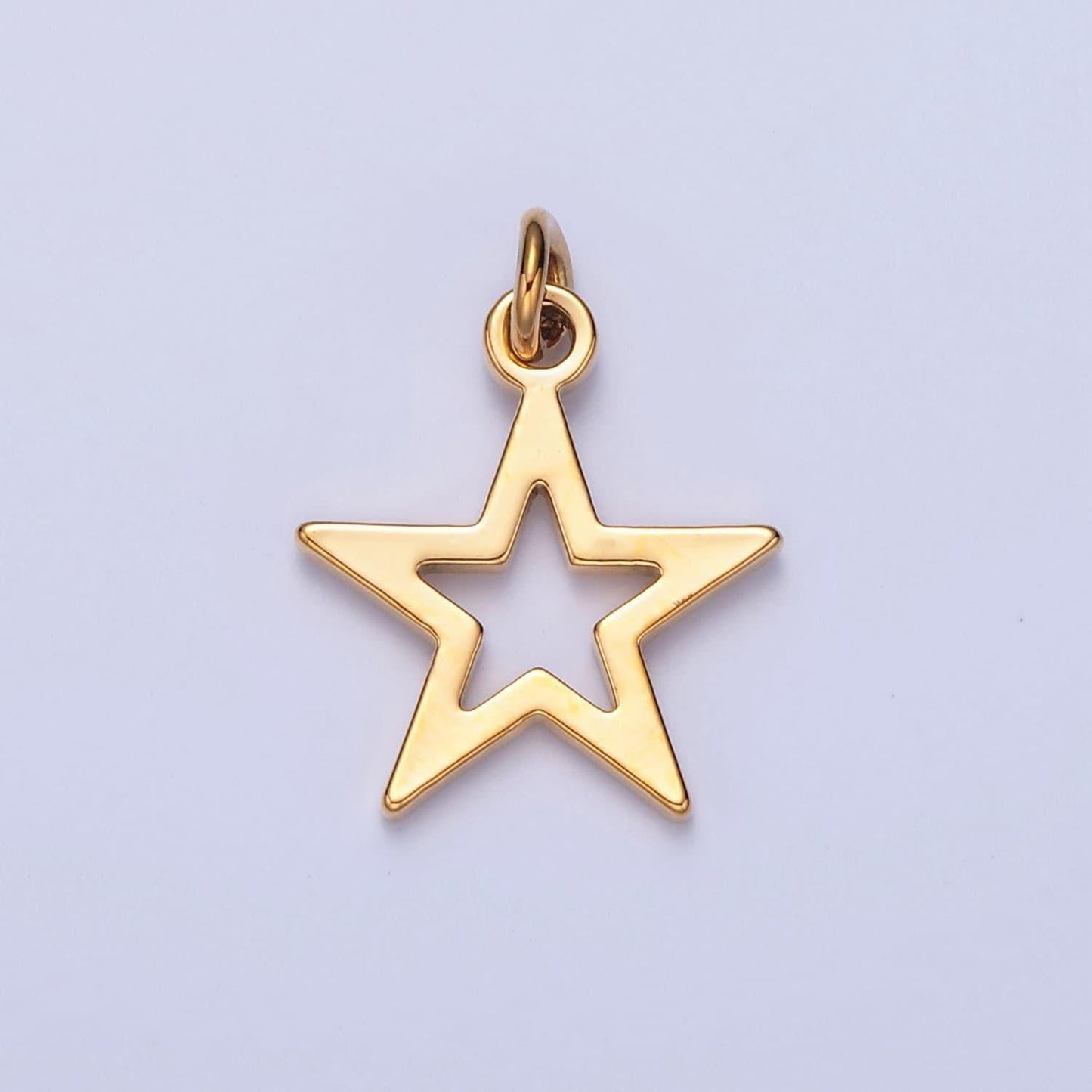 Gold filled 17.5mmx13mm five pointed star charm, gold & silver celestial north star for diy jewelry making, w-466