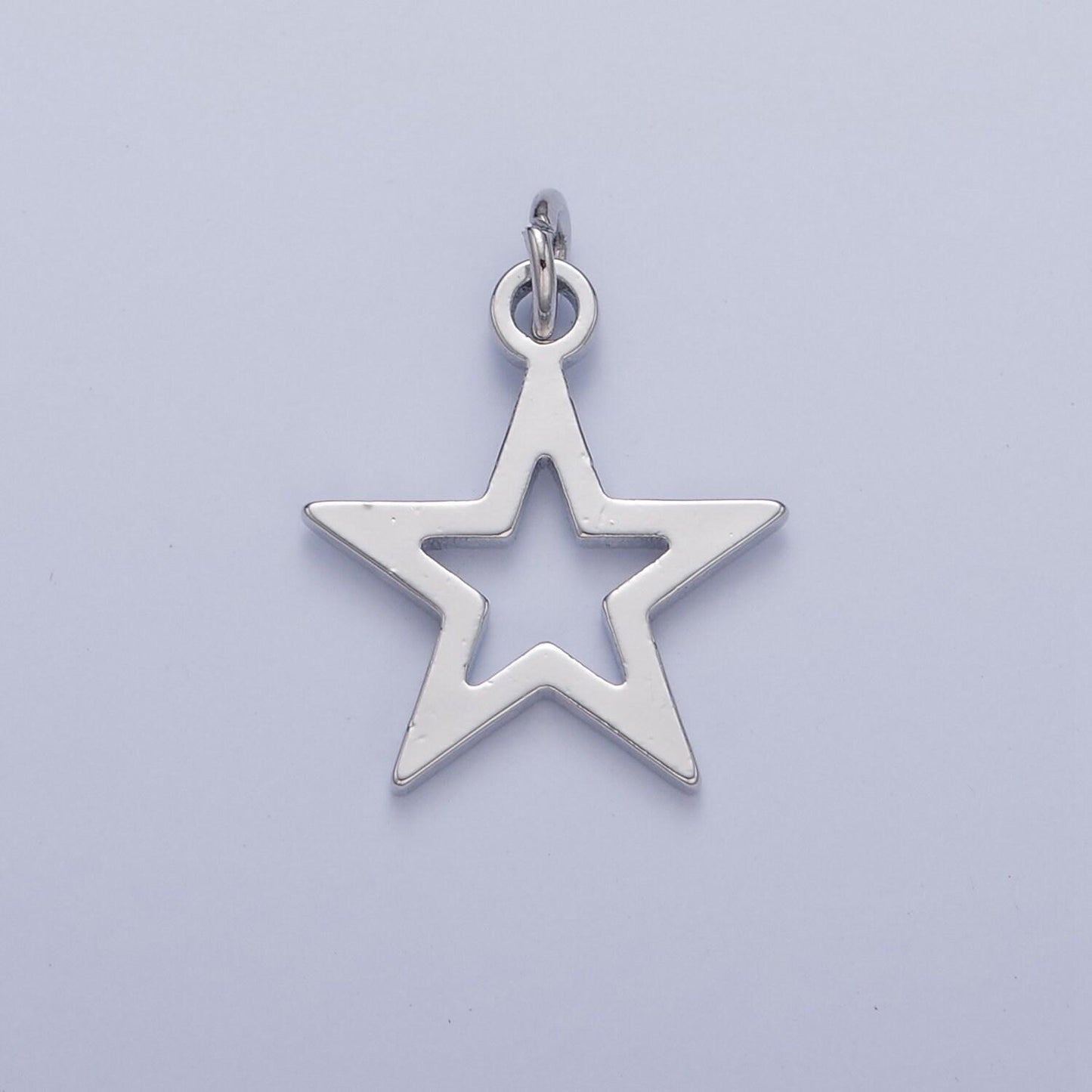 Gold filled 17.5mmx13mm five pointed star charm, gold & silver celestial north star for diy jewelry making, w-466