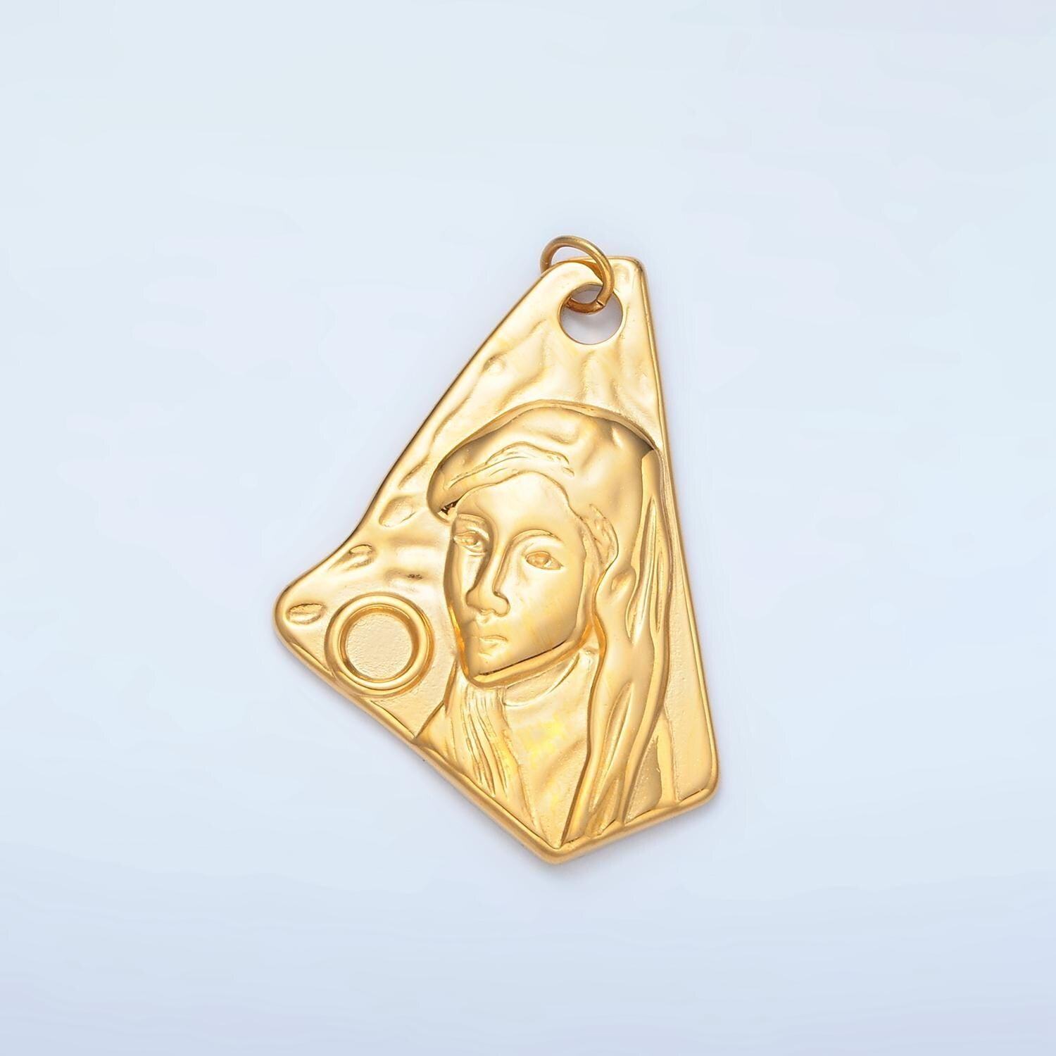 Stainless steel cameo lady face charm necklace pendant, cameo lady charm minimalist jewelry findings p698