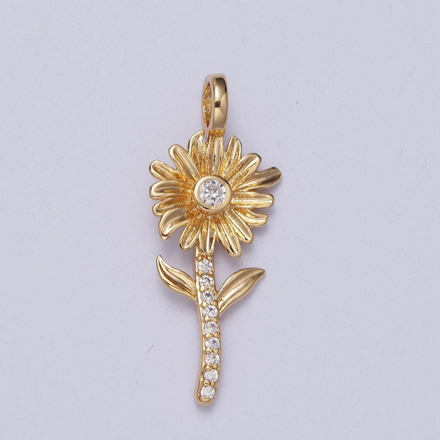 Gold birth flower charm, dainty floral charm, rose carnation violet flower charm for necklace bracelet jewelry making component