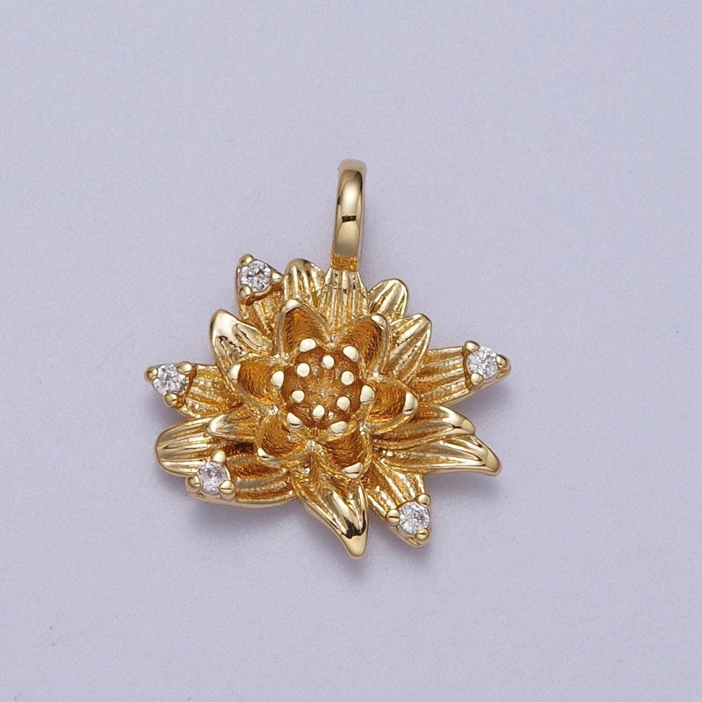 Gold birth flower charm, dainty floral charm, rose carnation violet flower charm for necklace bracelet jewelry making component
