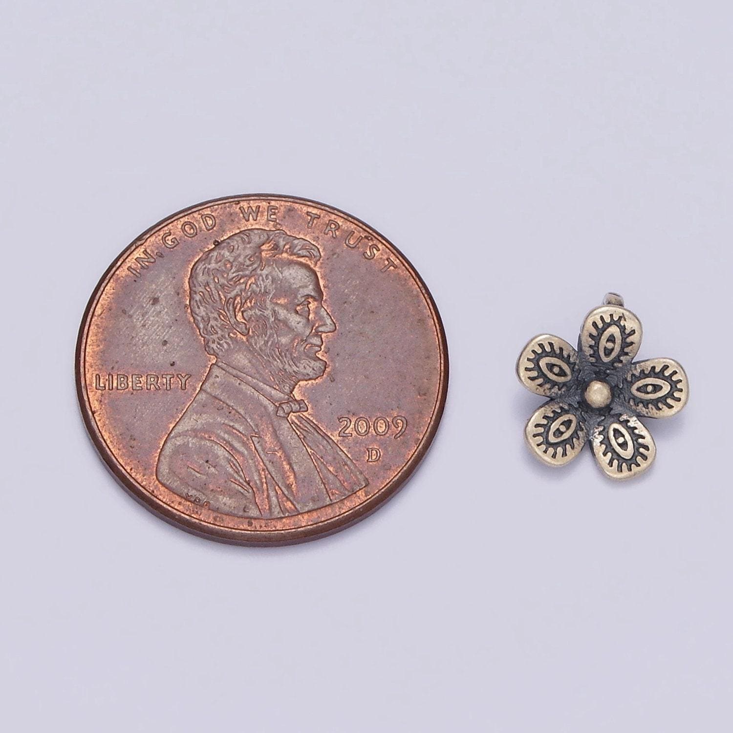 S925 sterling silver tribal flower charm silver tropical flower pendant small hibiscus plumeria charm bracelet sl-359