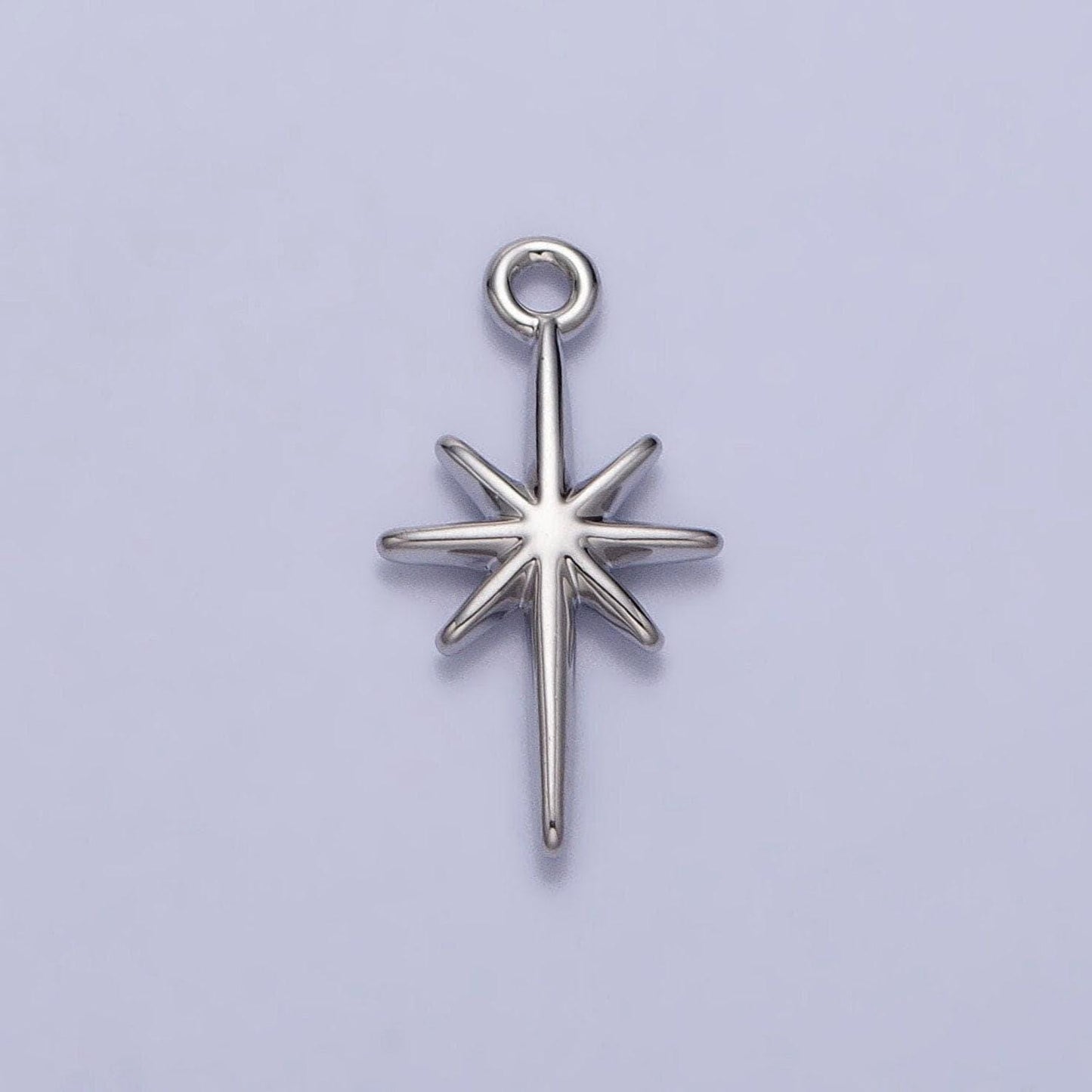 Mini gold filled north star charm necklace, bethlehem star pendant in silver celestial jewelry making supply ac333