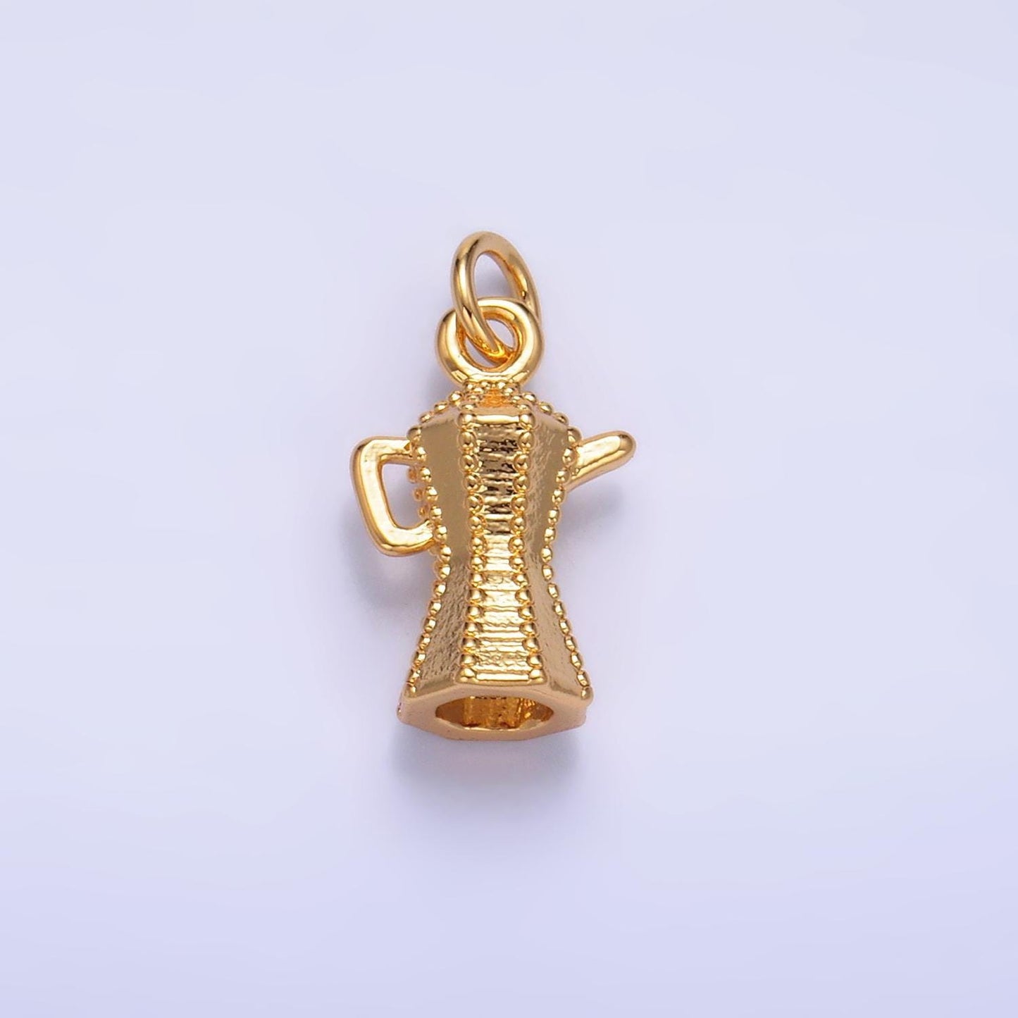 24k gold filled dainty french press italian expresso pot maker pendant barista gift idea coffee lovers charm foodie charm w318