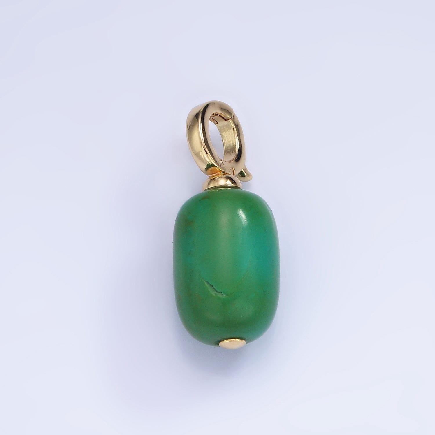 Dainty green jade tube cylinder beads pendant with open bail charm for necklace charm aa-1199