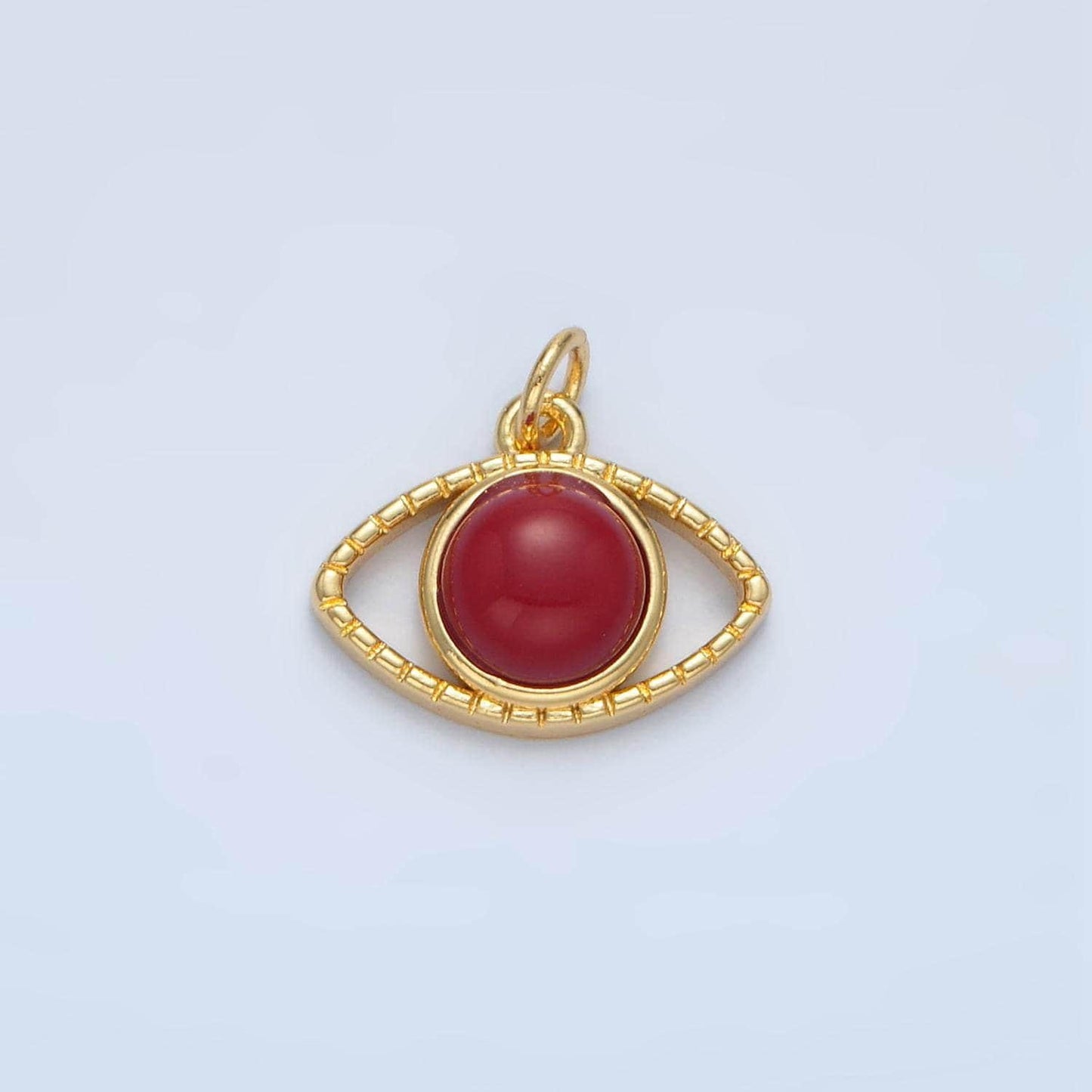 24k gold filled evil eye pendant carnelian eye charm cabochon medallion pendant x593