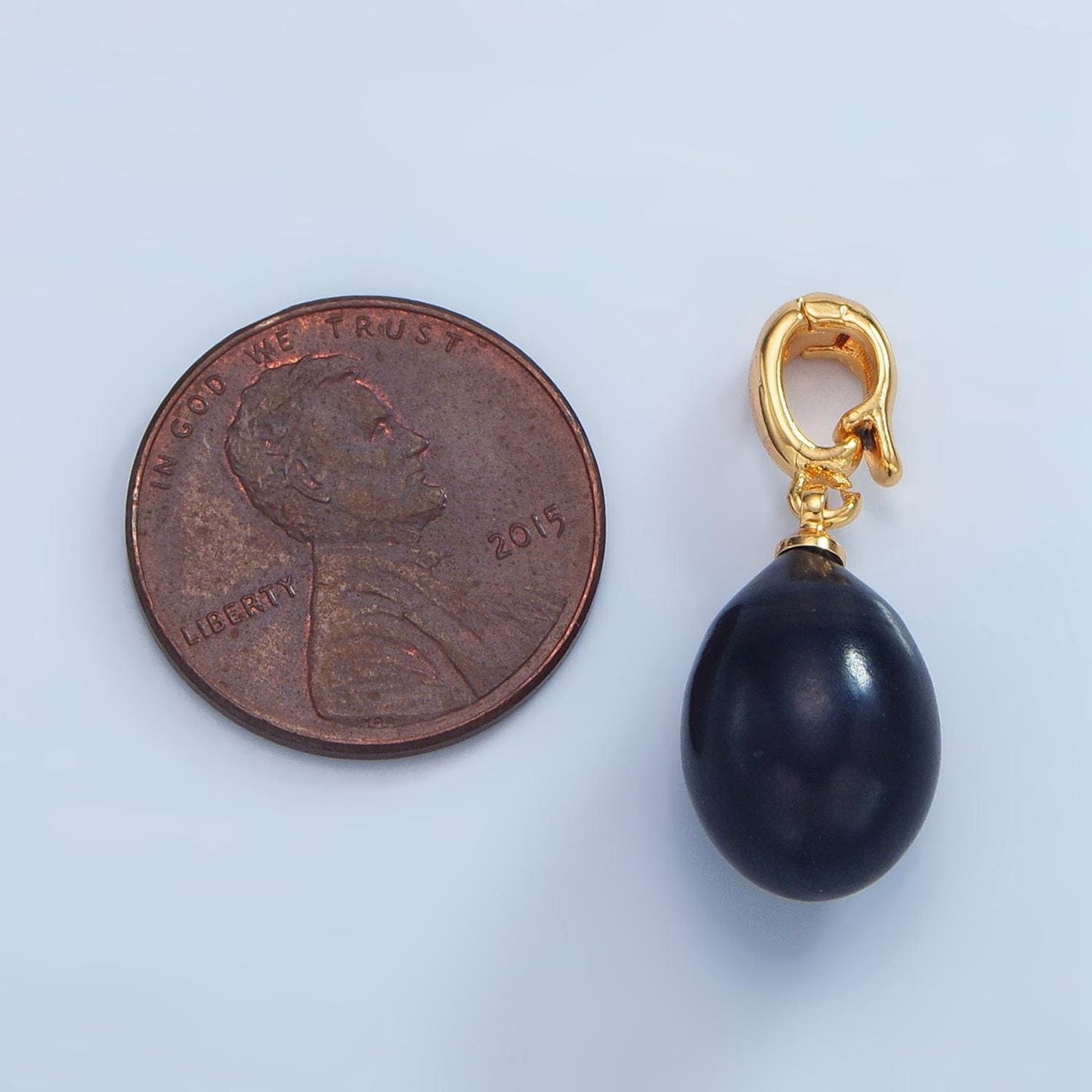 Black pearl charm in gold filled 24k gold filled tear drop pearl charm with enhanced bail for necklace supply p1870