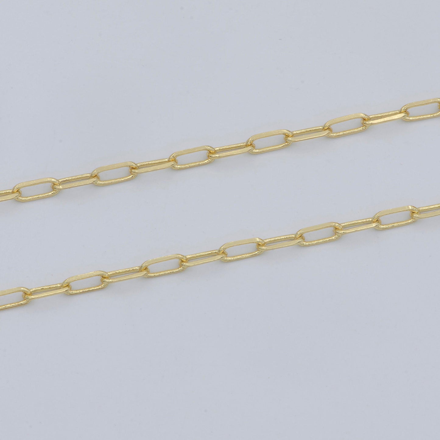 Gold dainty paperclip rolo cable chain by yard, rolo gold cable rolo chain by yard, thicknest 0.3mm, roll- 470