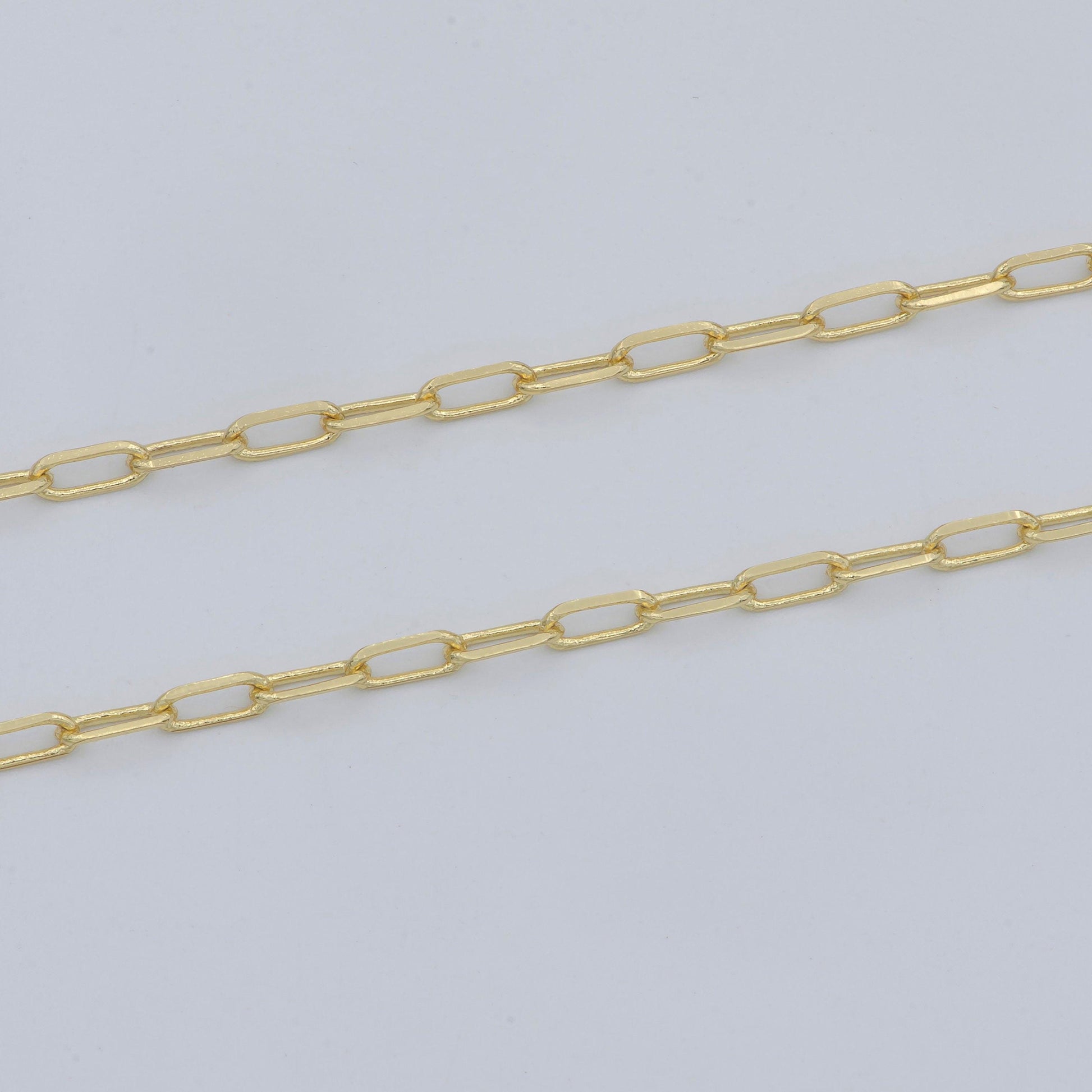 Gold dainty paperclip rolo cable chain by yard, rolo gold cable rolo chain by yard, thicknest 0.3mm, roll- 470